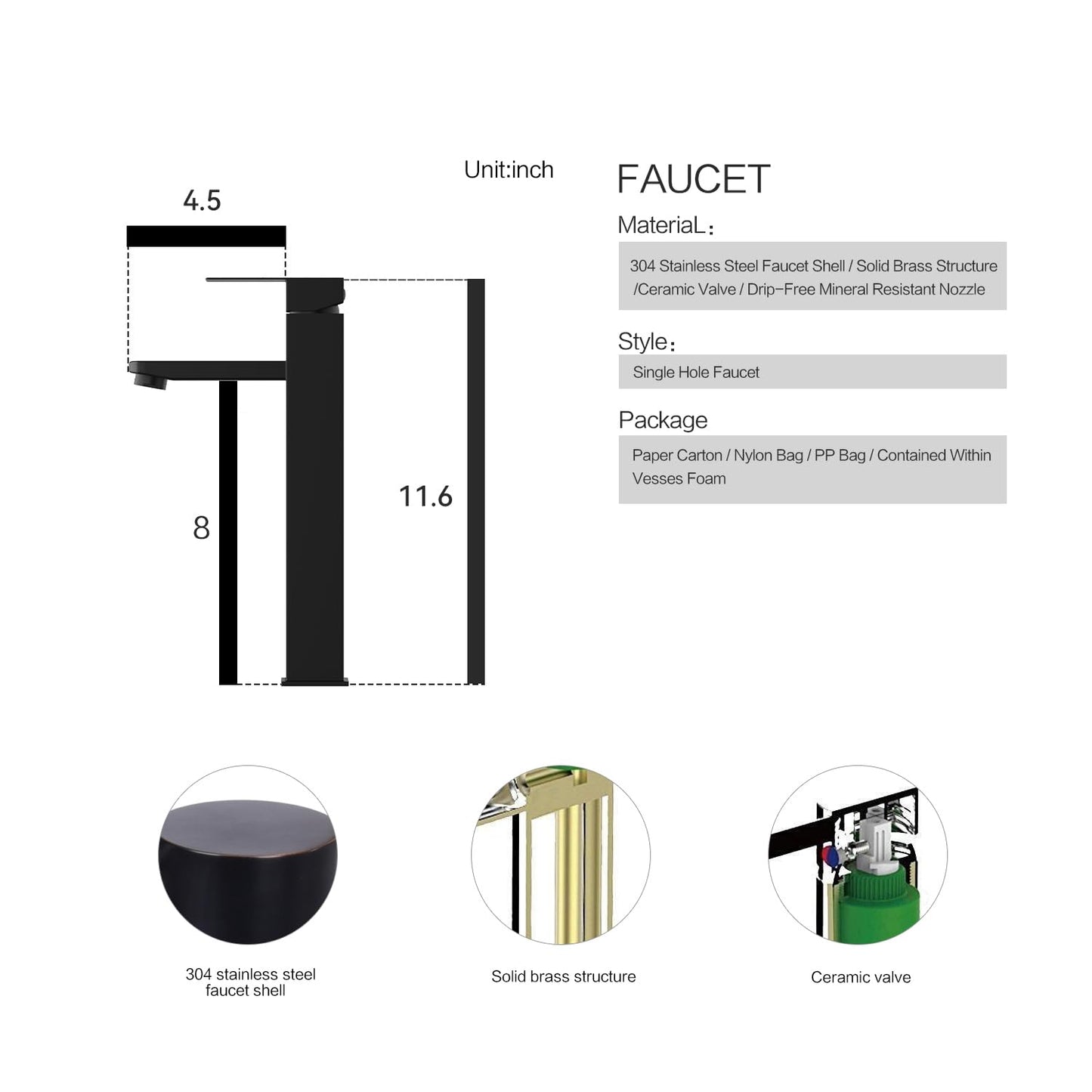 SOLIDEE Bathroom Boat Shape Artistic Glass Vessel Sink Free Black Faucet and Pop-up Drain Set, Blue