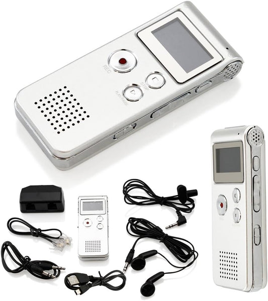 GEARONIC 8GB 650Hr MP3 Digital Voice Recorder Rechargeable Dictaphone Telephone Portable Player