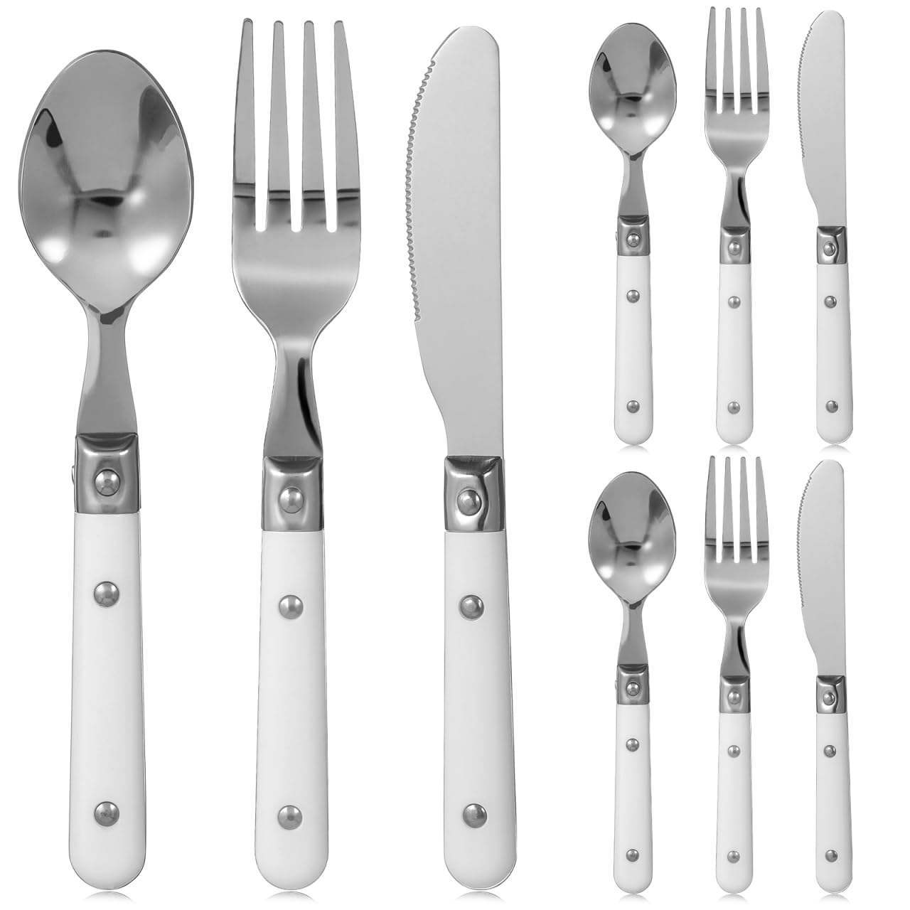 Hemoton 9 Piece Kids Silverware Set Stainless Steel Toddler Utensils Safe for Preschooler/Children, Includes 3 Forks 3 Spoons 3 Knives, Children Flatware Cutlery, Mirror Polished, Dishwasher Safe