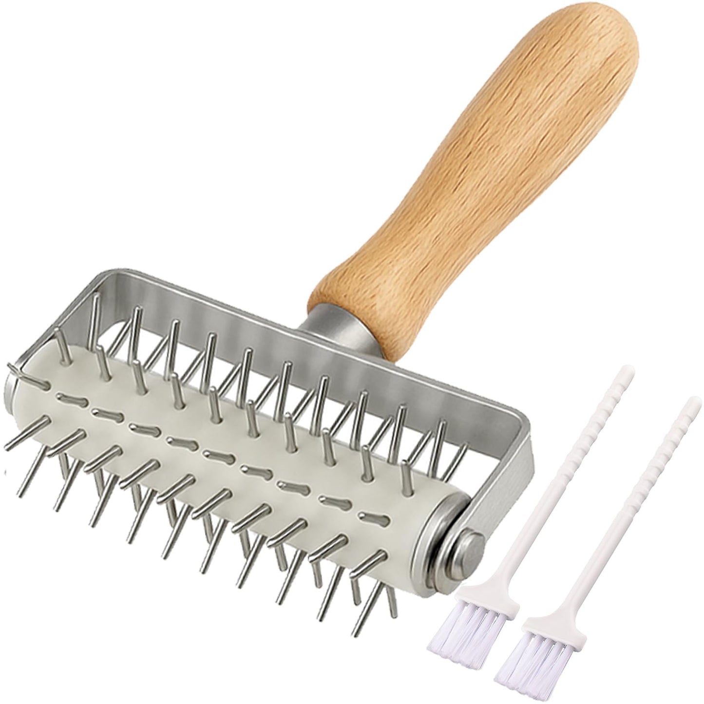 EVEDMOT Pizza Dough Docker Roller Stainless Steel, Pin Puncher Dough Hole Maker, Docking Tool for Pizza Pie Cookie Pastry Bread
