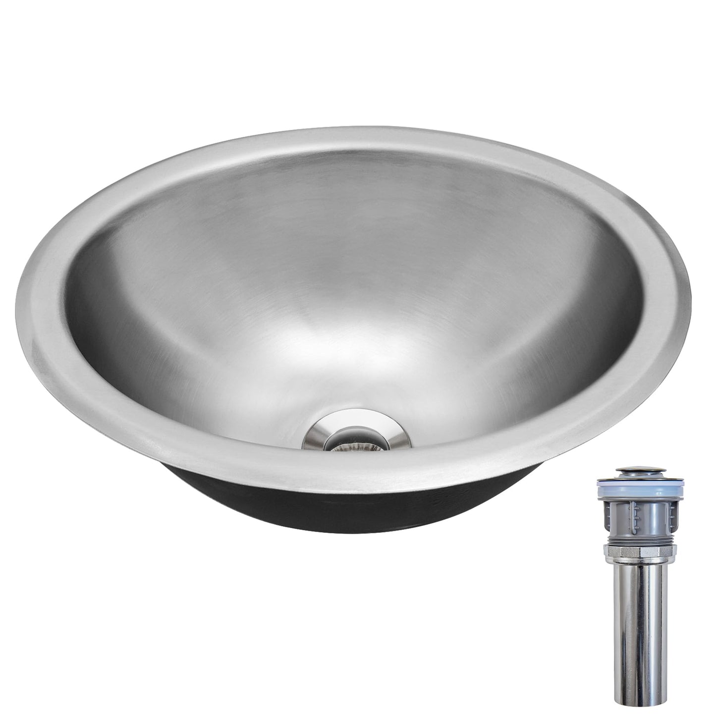 LQS Oval RV Kitchen Sink Stainless Steel, Stainless Steel Bar Sink, 13.39" x 10.63" Small Bathroom Kitchen Sink, 5.12" Depth, RV Kitchen Bar Sink with Sink Drain Assembly
