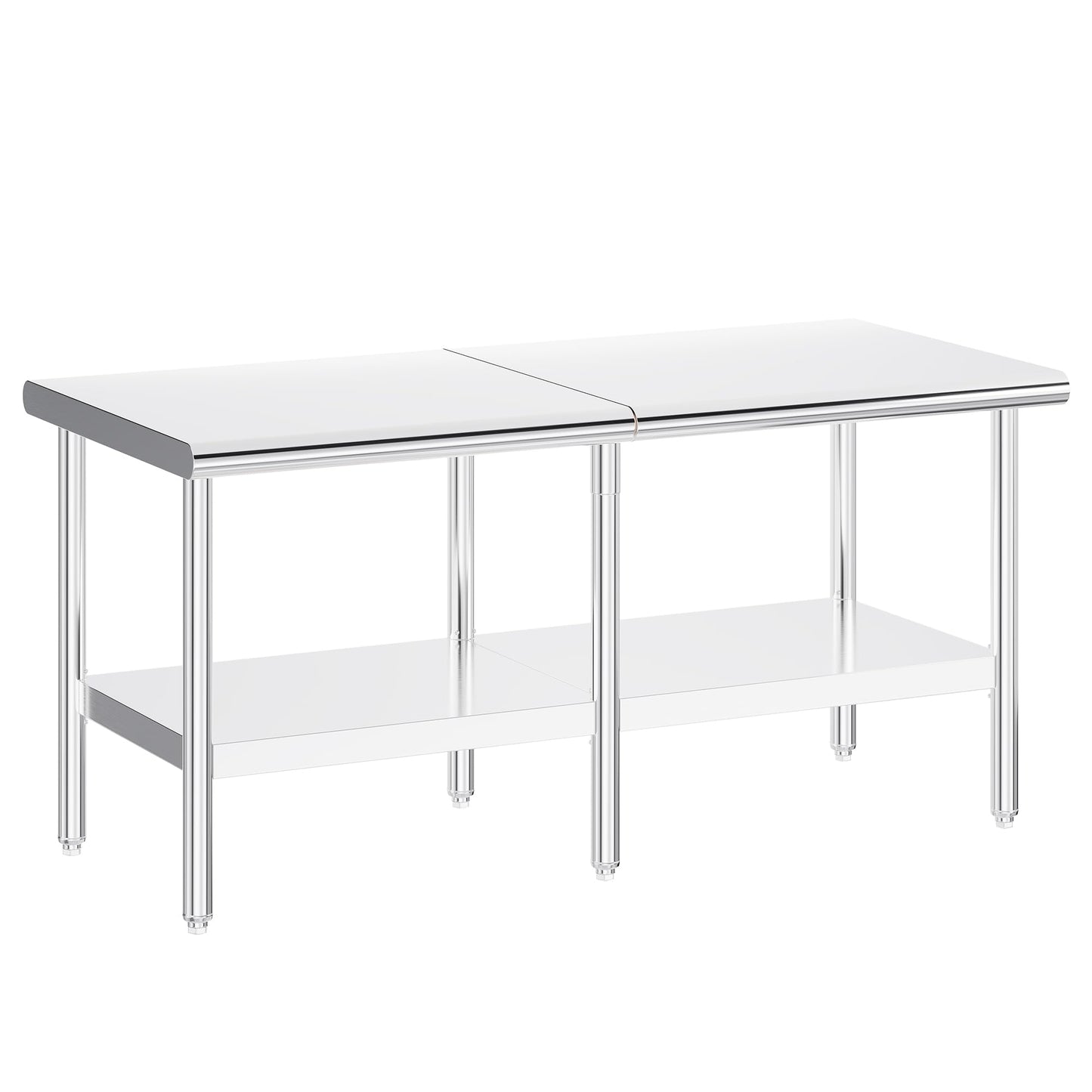 Albott 30x72 Inch Stainless Steel Work Table with Adjustable Undershelf, Heavy Duty Prep Table with Lower Shelf for Kitchen, Restaurant, Home and Commercial Use