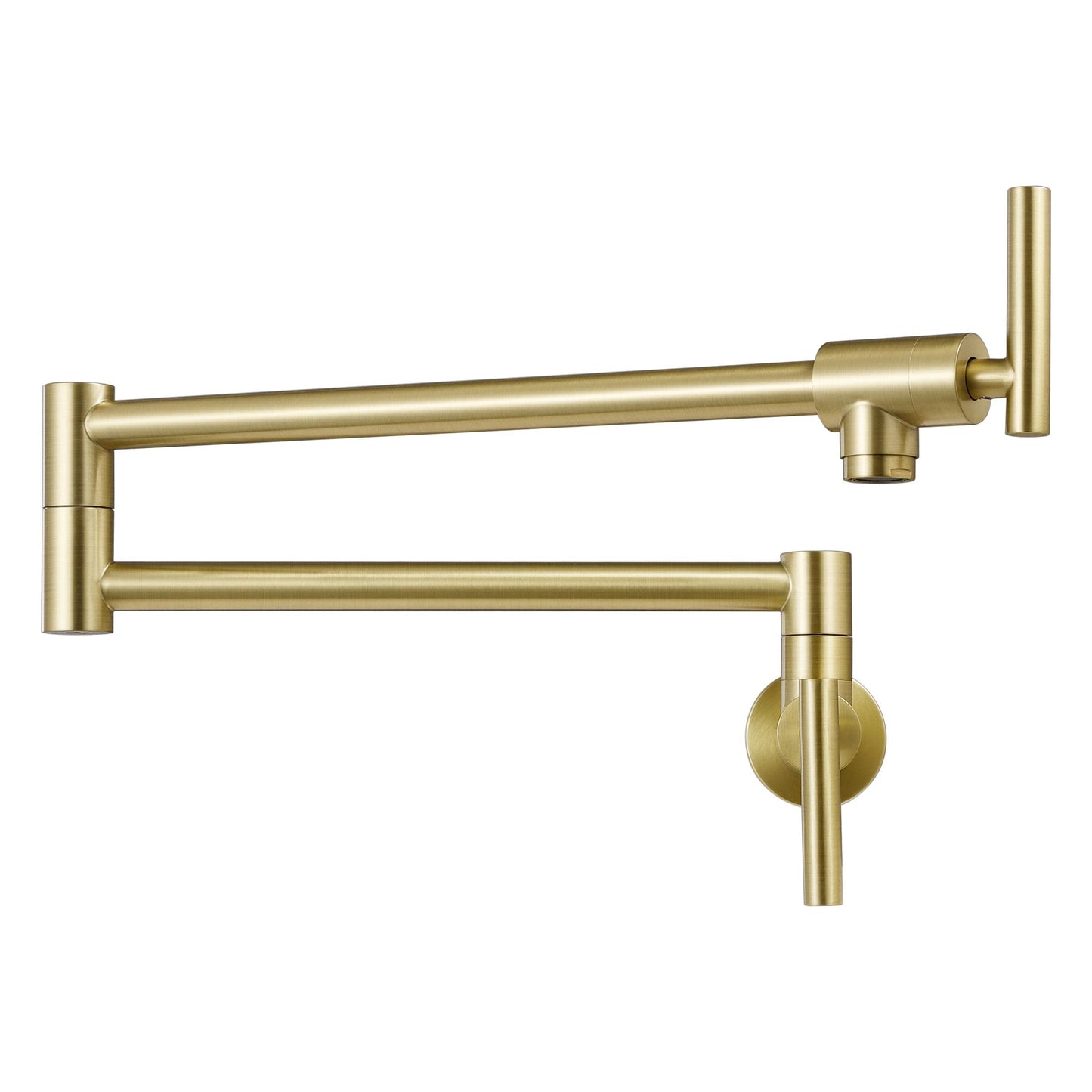 KES Gold Pot Filler with Heat-Resistant Cartridge, 26" Brushed Gold Pot Filler Faucet Over Stove, Wall Mount Kitchen Faucet Double Joints, Stainless Steel, NSF Certified, KN927LFF18-BZ