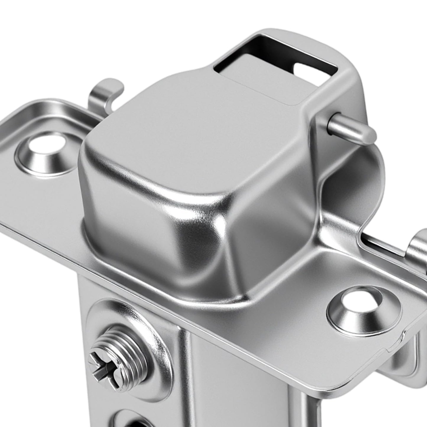 YAUFWUA 30 Pack Soft Close Cabinet Hinges, 1/2 Inch Overlay Hydraulic Concealed Hinges for Kitchen Cabinets, 110° Opening Angle, Cold-Rolled Steel Silver with Screws