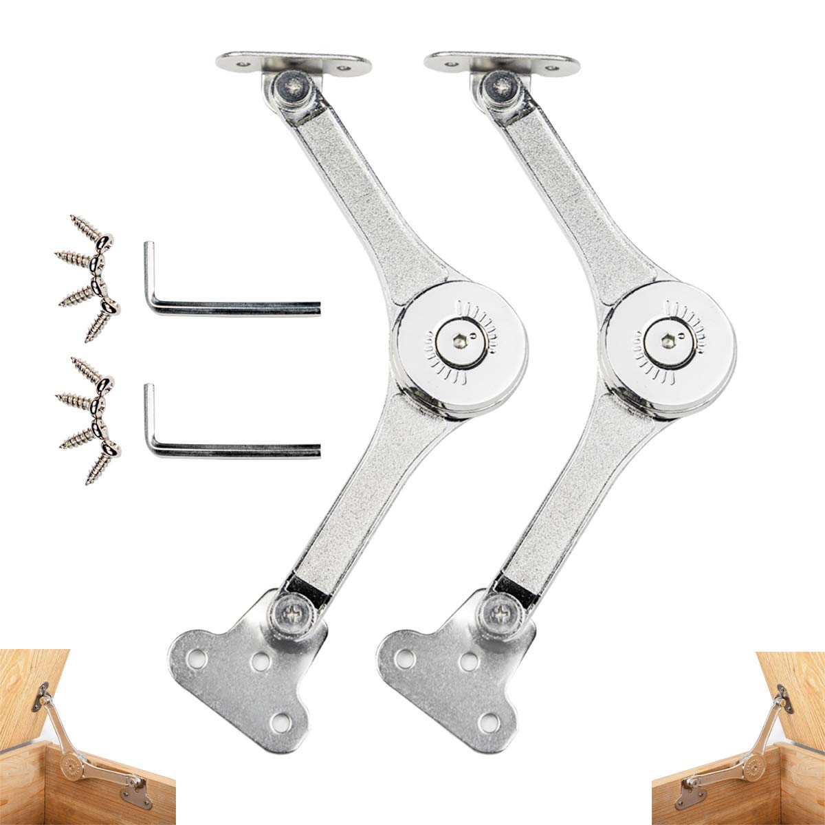 Toy Box Hinges Soft Close - Lid Support Heavy Duty Chest Soft Close Hinges for Wooden Box, Support 50lb/2pcs (APFFSY)