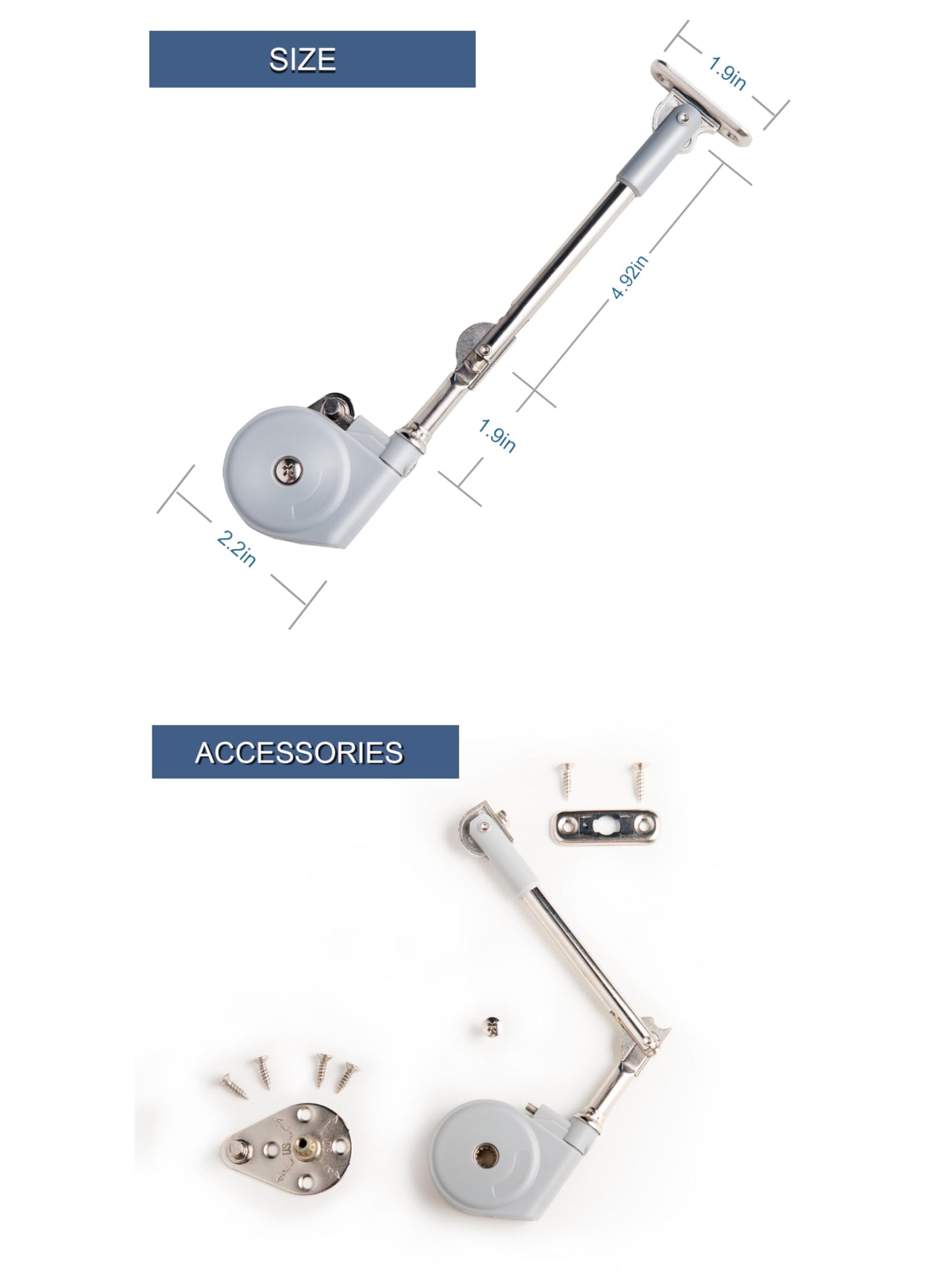 Toy Box Hinges Soft Close - Lid Support Chest Hinges for Wooden Chest Toy Box and Upward Top-Opening Flap Lid, Soft Close Hinges105 Degree Open (15-25lb/2Pcs)