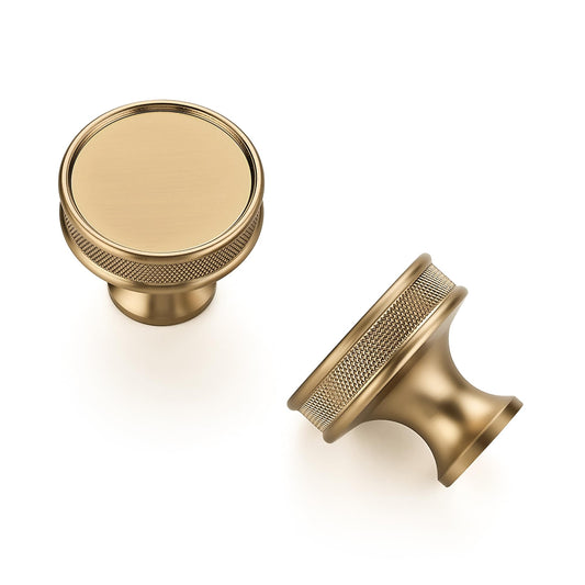Ravinte 30 Pack 1-1/5"(30mm) Champagne Bronze Cabinet Knobs Knurled Dresser Drawer knobs Kitchen Cupboard Handles for Cabinet Hardware