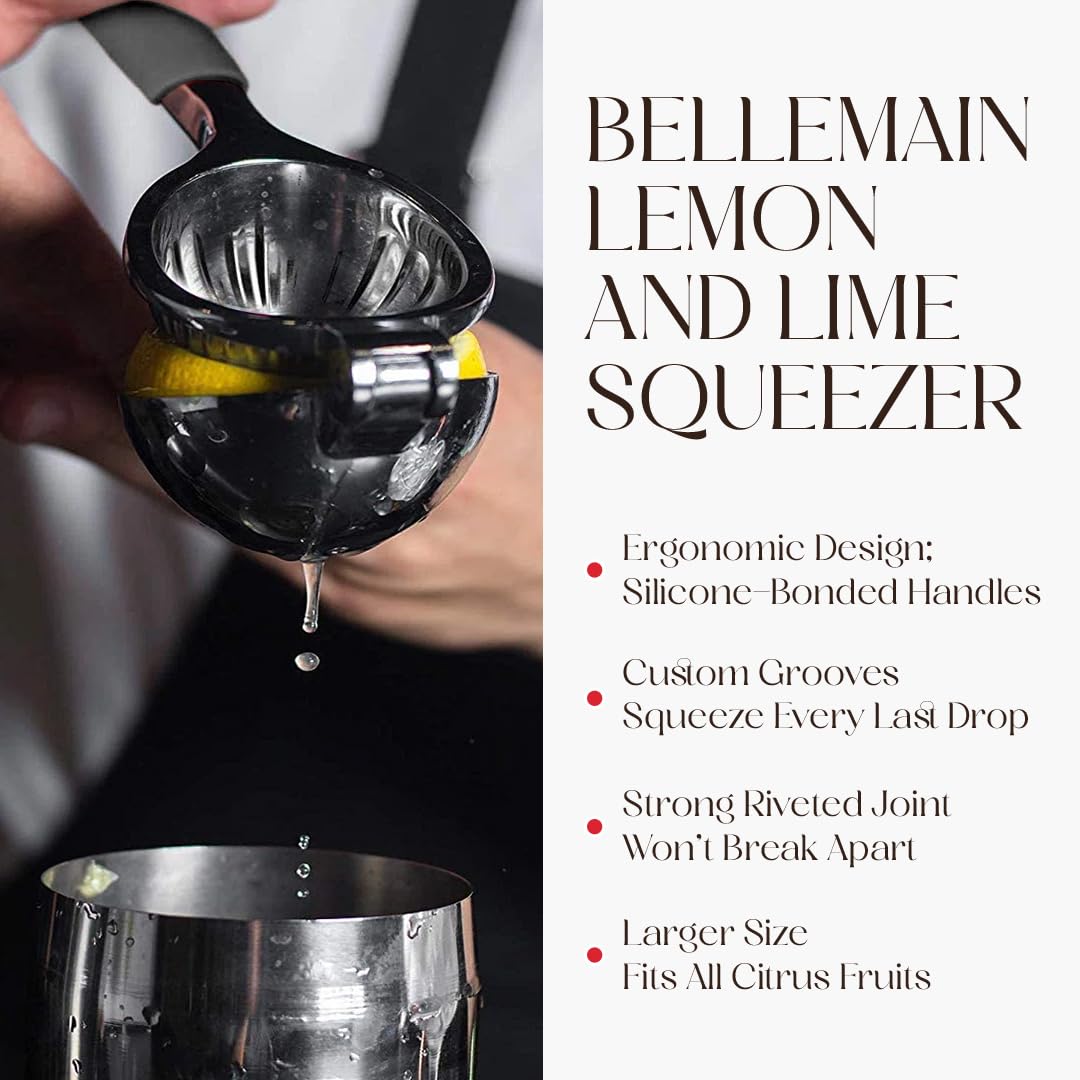 Stainless Steel Lemon Squeezer and Lime Press - Heavy Duty Manual Citrus Juicer and Handheld Juice Press for Lemons, Limes, and Small Citrus Fruits