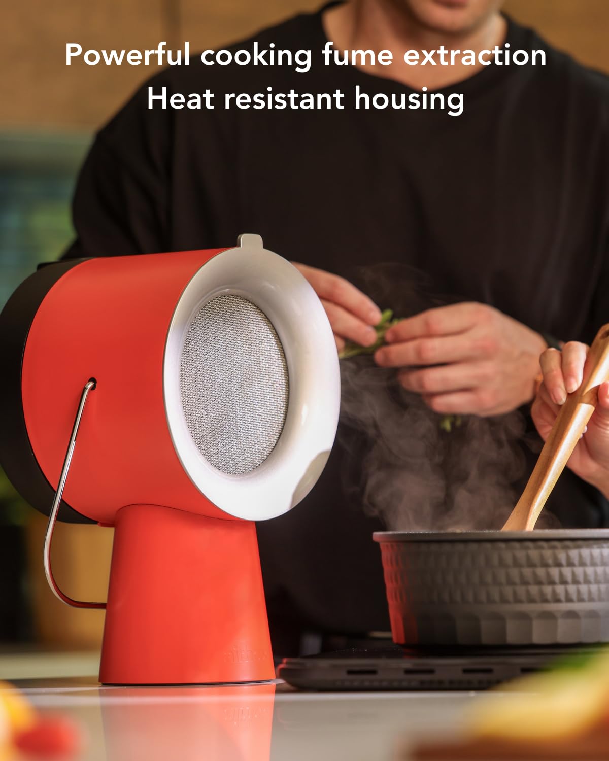 airhood Portable Range Hood 2 | Corded & Cordless Design (Battery Purchased Separately) | Enhanced Airflow & LED Touch Panel – Perfect for Indoor Cooktops & RV Vents - Cadmium Orange