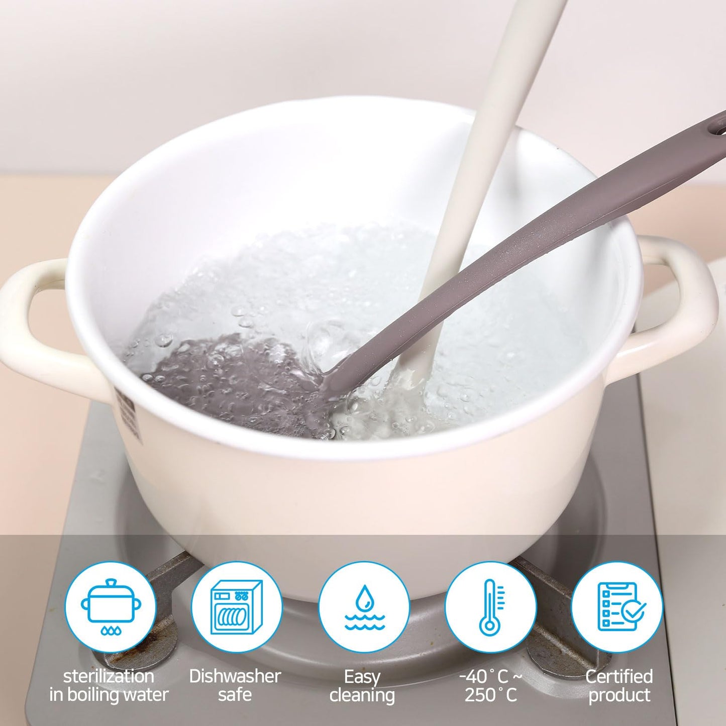 HouseTip Silicone Turner Spatula – Heat Resistant Cooking Utensil for Nonstick Pans, BPA-Free, Flexible and Durable for Flipping Eggs, Pancakes, Fish (White)