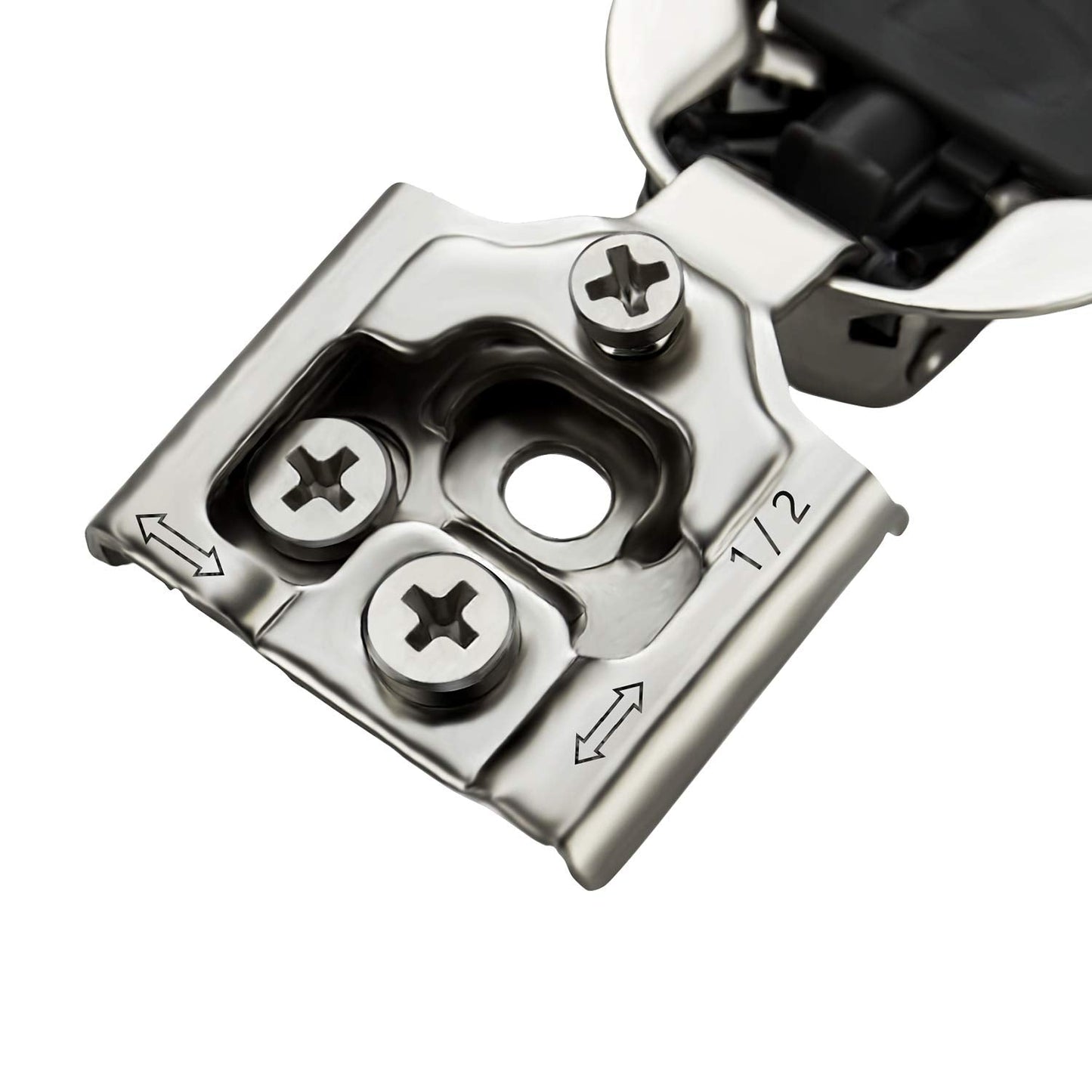 Ravinte 50 Pack 25 Pair 1/2 inch Overlay Soft Close Kitchen Cabinet Hinges Stainless Steel Adjustable Kitchen Hinges Satin Nickel Cabinet Hardware