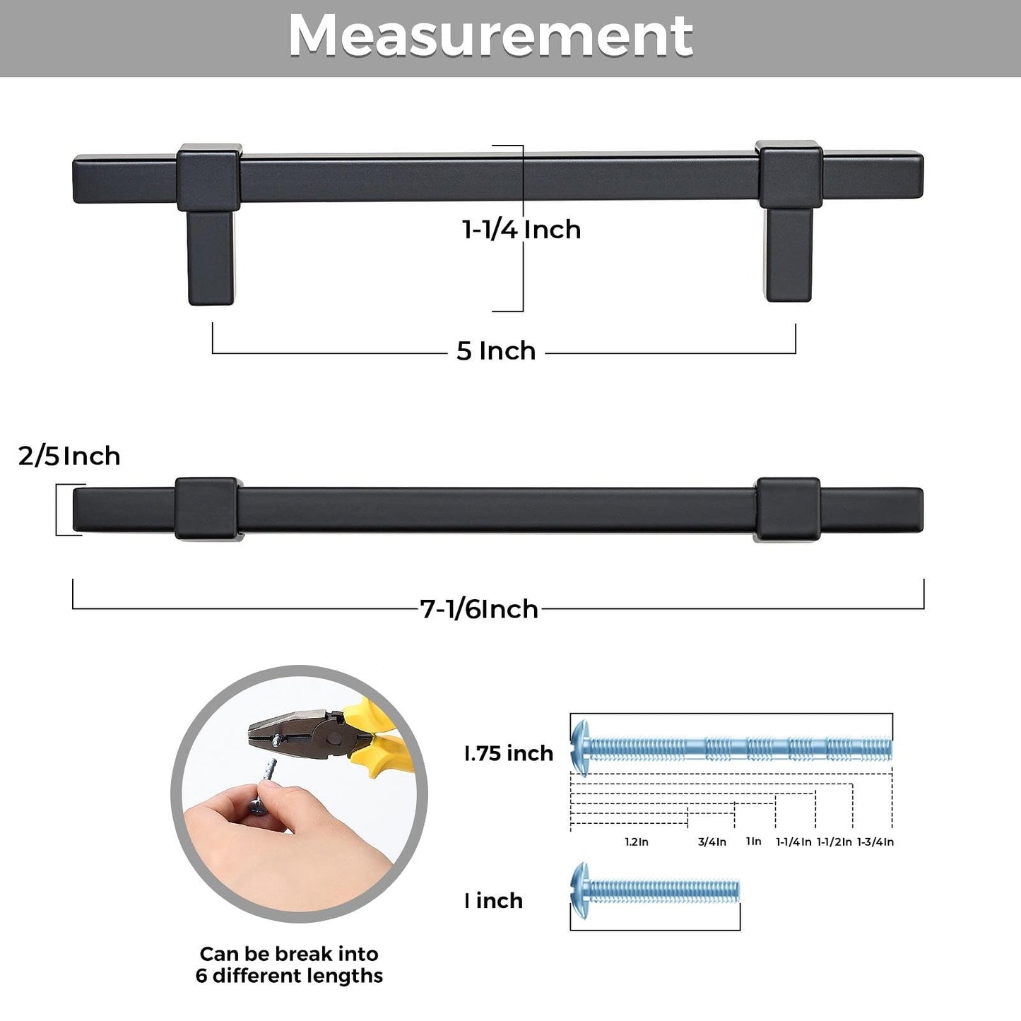Ravinte Decor 30 Pack Black Cabinet Handles - 5" Hole Center Cabinet Pulls Matte Black Drawer Pulls Cabinet Hardware Kitchen Handles for Cabinets