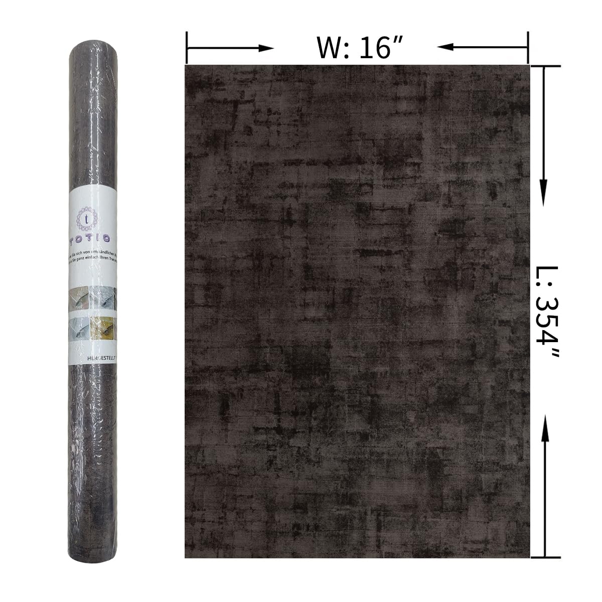 Grey Black Stained Concrete Contact Paper Dark Gray Cement Checkerboard Wallpaper Peel and Stick 16x354inch Air Guide Slot Design Matte Thick Self-adhesive Countertop Paper Waterproof Vinyl Wrap