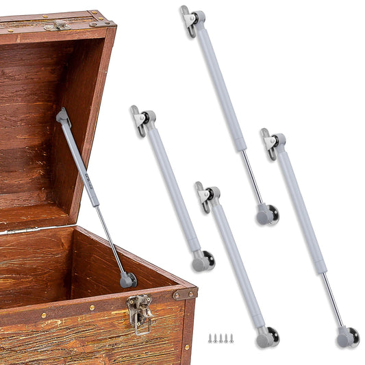 Otoolling 4 Pack 15 Inch Soft Close Toy Box Hinges for Heavy Curved, Round, Arched and Flat Lids, 100n Gas Strut Spring Safety Hinges to Slow Down and Slow Close, Also Works for Toy Box Chest, Toolbox