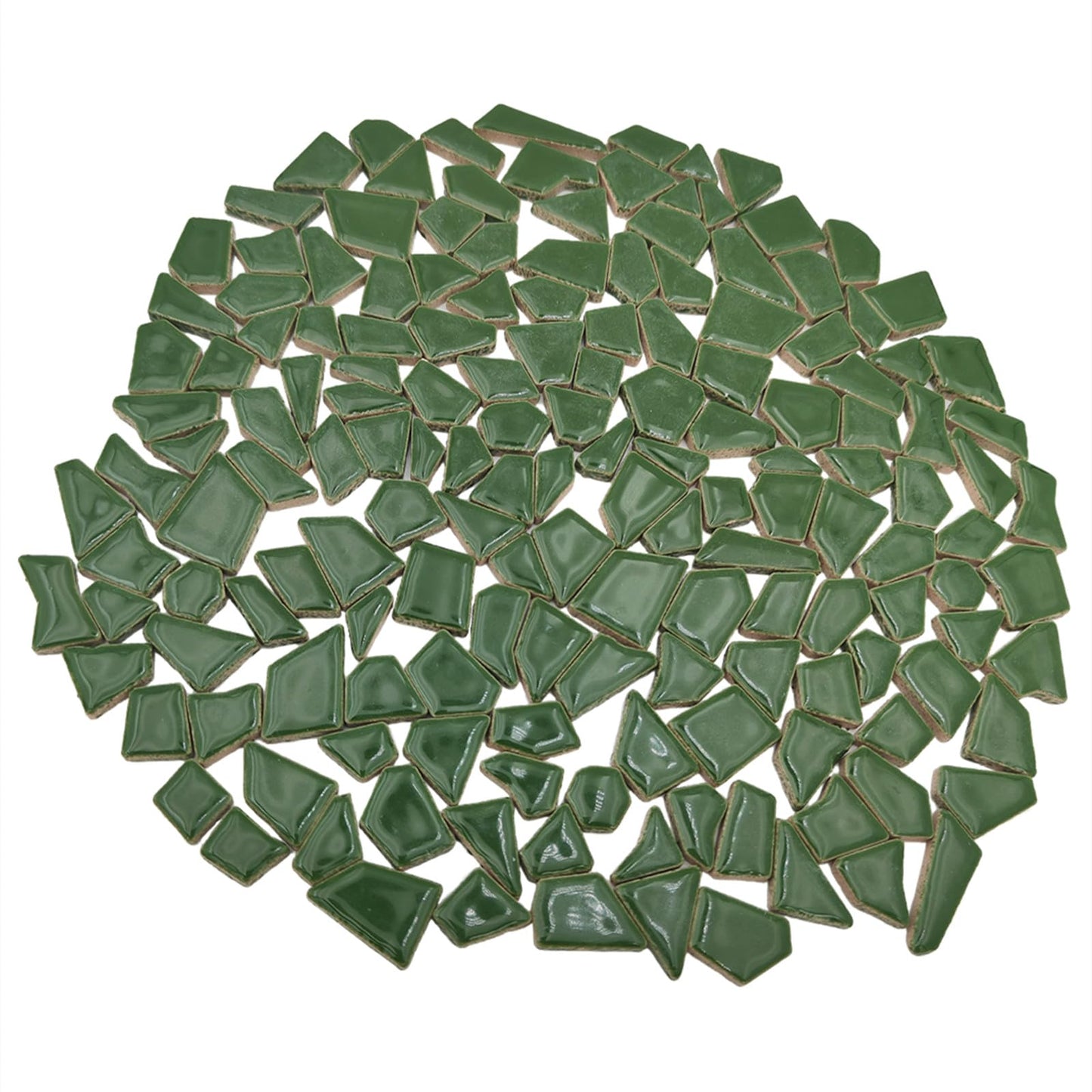 200g Ceramic Mosaic Tiles for Crafts,Irregular Stained Ceramic 0.2"x0.8" Porcelain Mosaic Tiles for Home Decoration (Green)