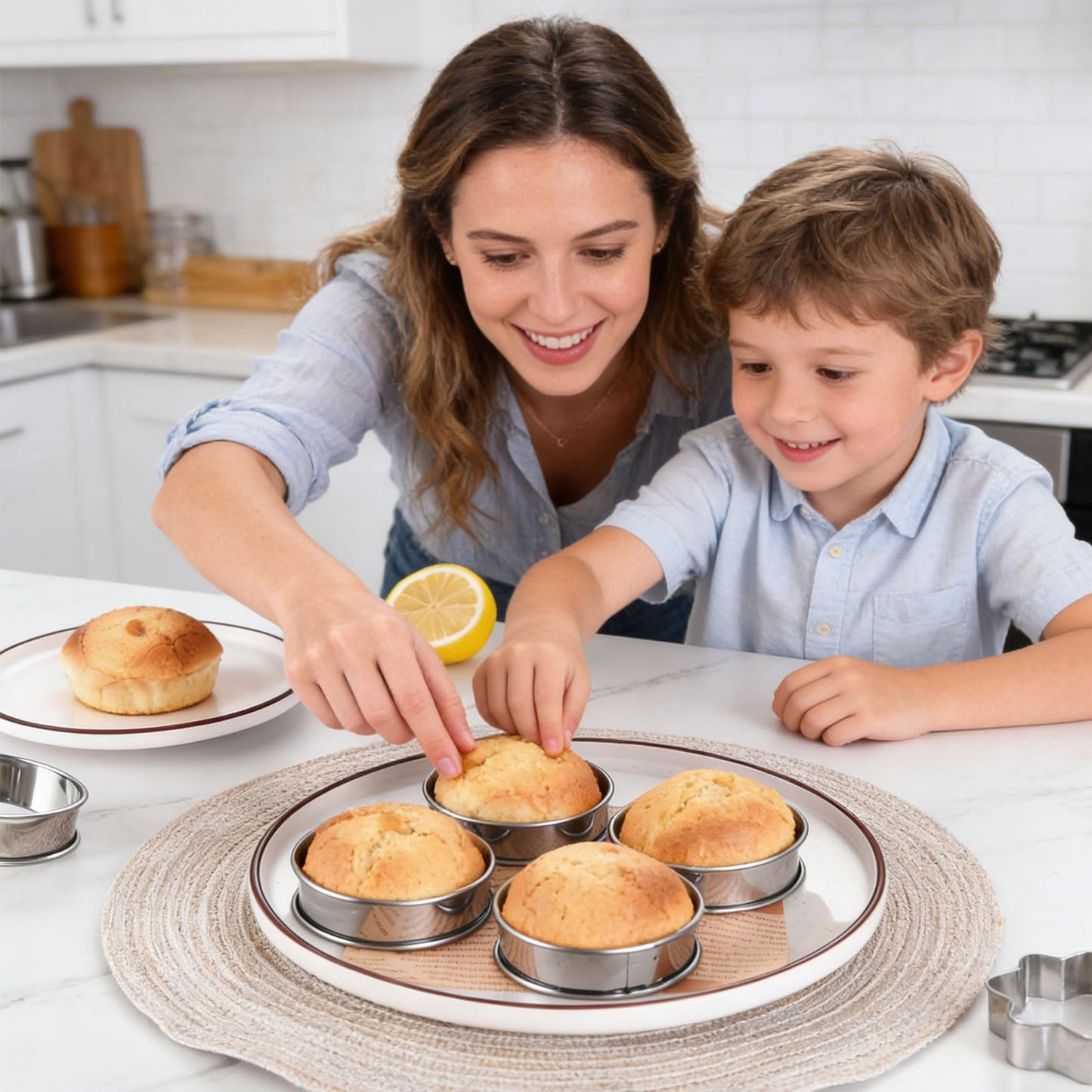 DATANYA 12Packs 4 Inch English Muffin Rings Crumpet Rings Stainless Steel Double Rolled Tart Rings, Round Metal Cooking Pastry Ring Molds for Crumpets baking