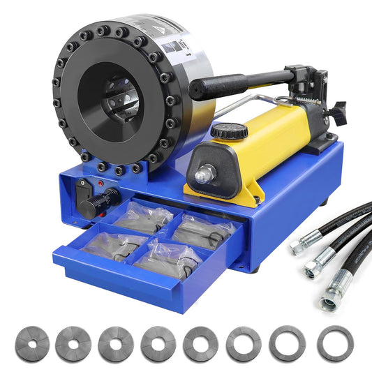 LABFENG Hose Crimper with 8 Sets of Dies High Pressure Hydraulic Hose Crimping Handheld Hydraulic Hose Crimping Tool (Hose Crimper)