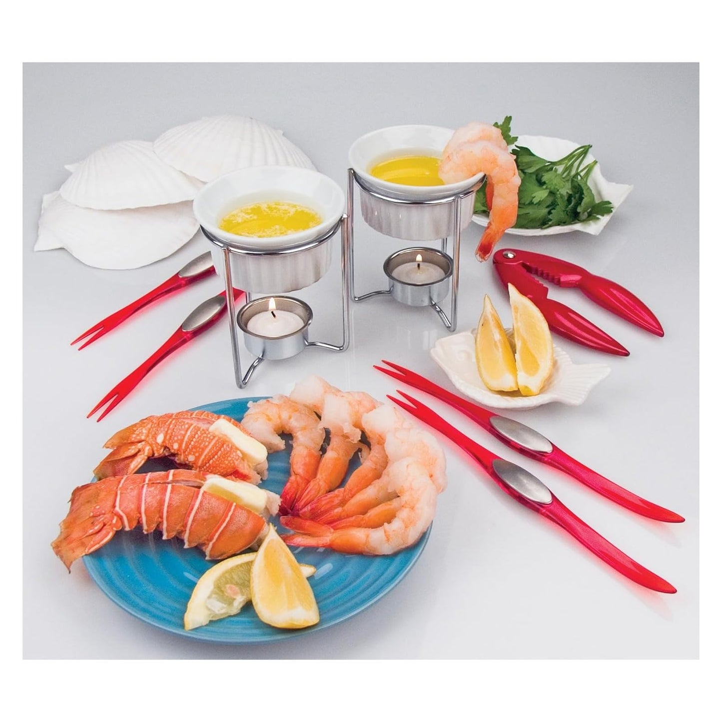 4 Set Ceramic Butter Warmers for seafood, Butter Melter Set of 2 for Chocolate or Cheese,Fondue- Dishwasher Safe,Oven Safe,Microwave Safe