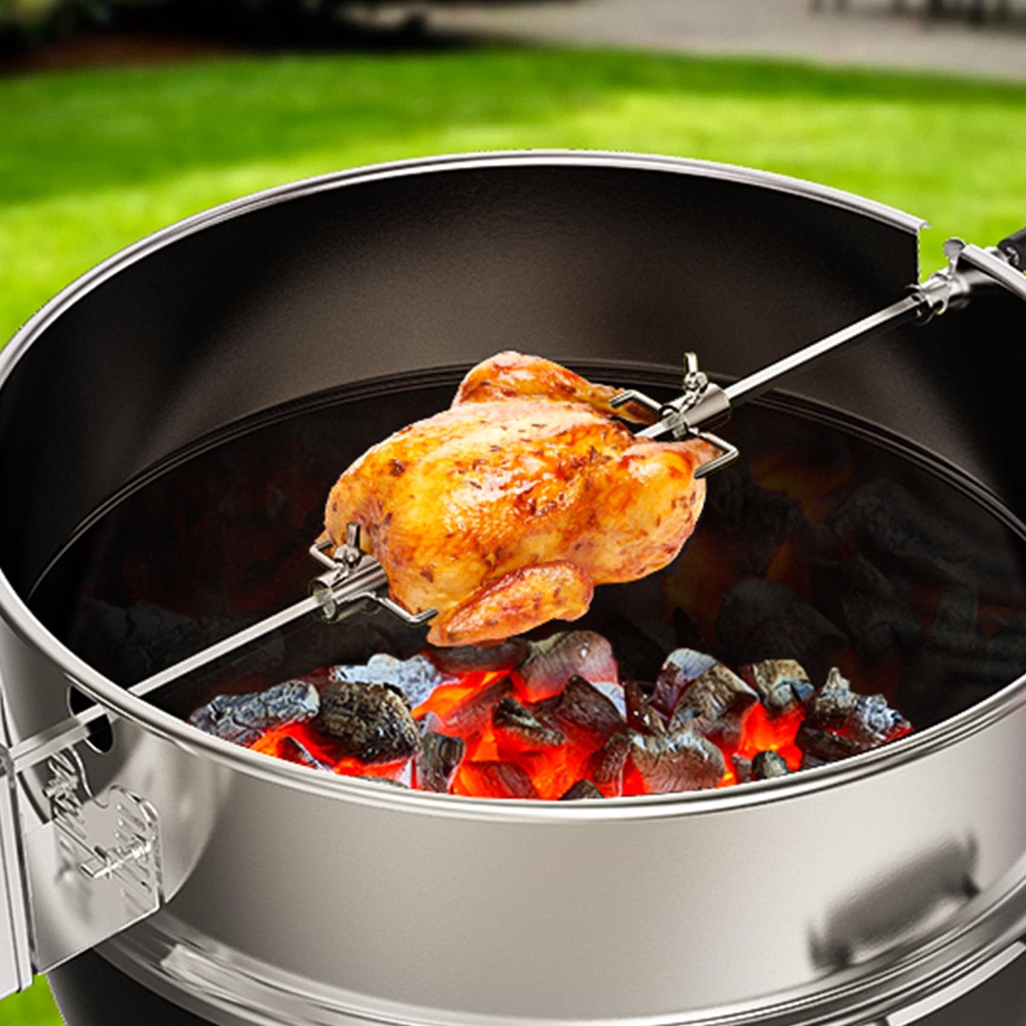 onlyfire Universal Rotisserie Meat Forks BBQ Grilling Accessories for Most Grills, Include 2pcs 2-Pronged Rotisserie Forks and 1pc Double Sided Rotisserie Fork