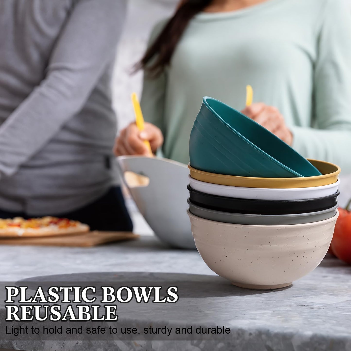 Eccliy 24 Pcs Wheat Straw Bowl Sets, Unbreakable Cereal Bowl 24 oz, Microwave and Dishwasher Safe Bowls for Cereal, Salad, Snack and Soup, Winter Style(Multicolor)