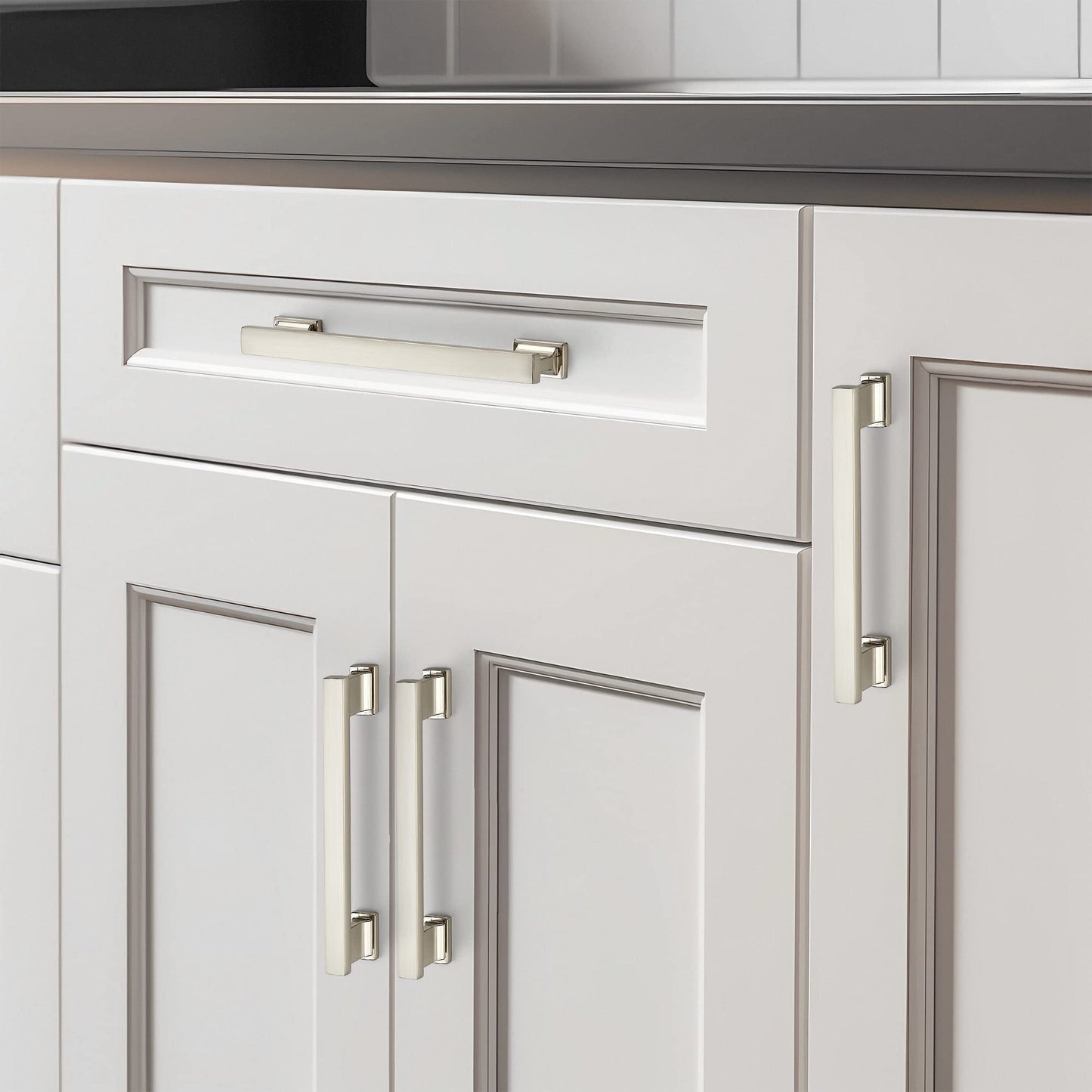 Ravinte Hardware 10 Pack 5 Inch (128mm) Brushed Nickel Cabinet Pulls, Heavy Duty Kitchen Drawer & Cupboard Handles, Solid Cabinet Hardware