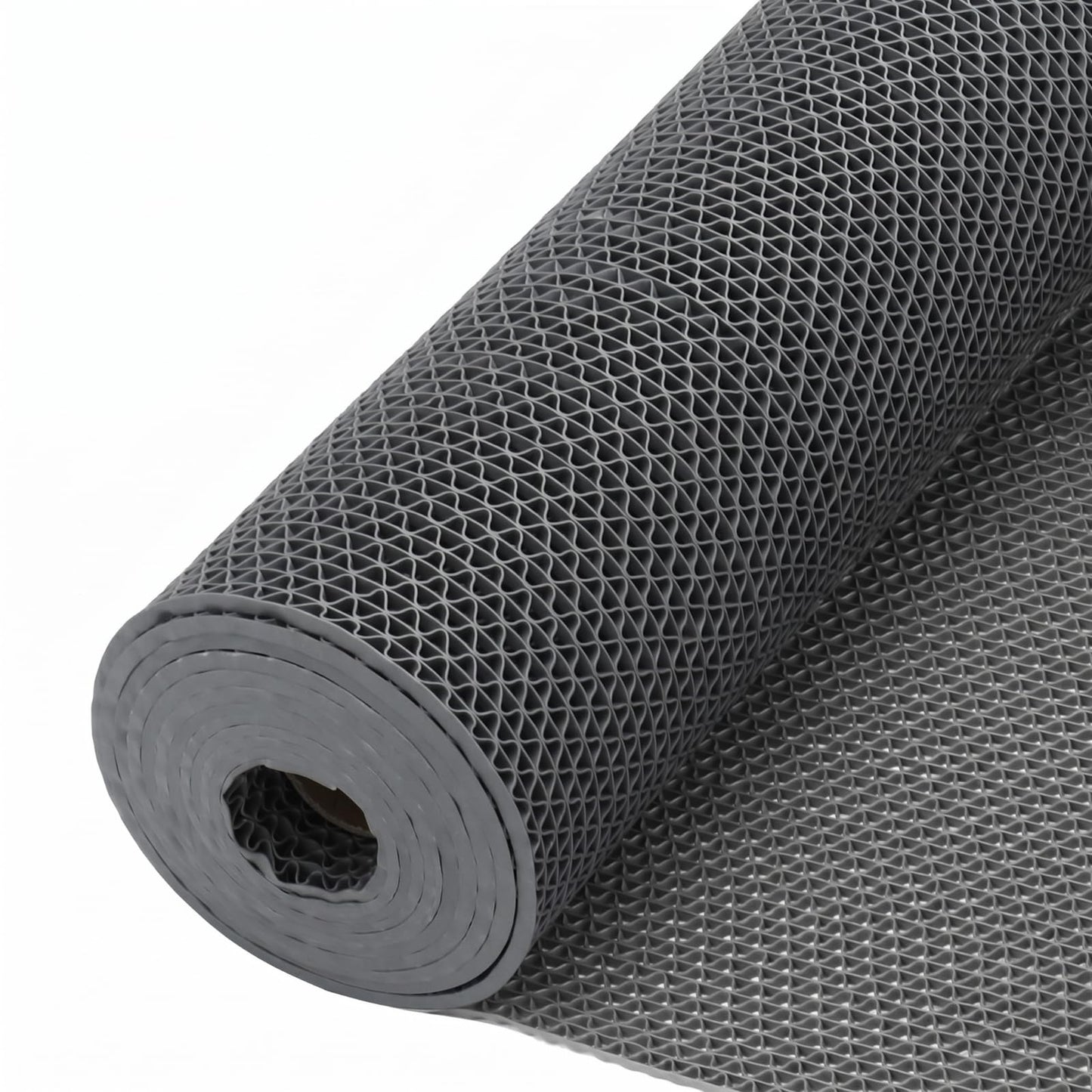 Drydiet Non Slip Drainage Mat Roll, 0.22" Thick Heavy Duty Waterproof PVC Flooring, Cuttable Floor Mat for Pool Deck, Garage, Kitchen, Restaurant,Bathroom,Washroom,Workshop(Gray,3 x 16 ft)