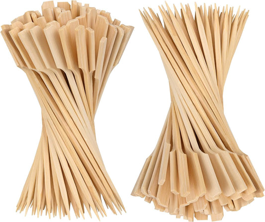 PFIEIFPO Bamboo Skewers 12 Inch,200 PCS Cocktail Skewers, Wooden Skewers for Appetizers，BBQ，Fruit Kabobs，Sandwich，Drink.…