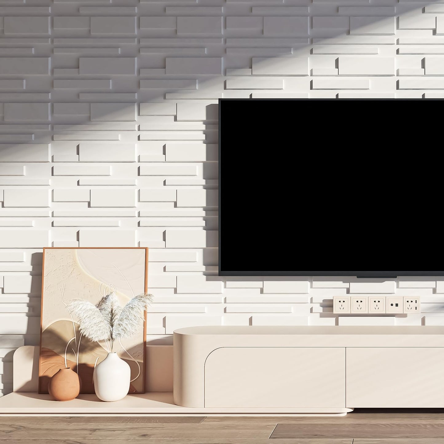 Art3d 20 Pack Decorative 3D Wall Panels, 19 Sq.Feet PVC Interior Wall Décor, 11.8"x11.8", White