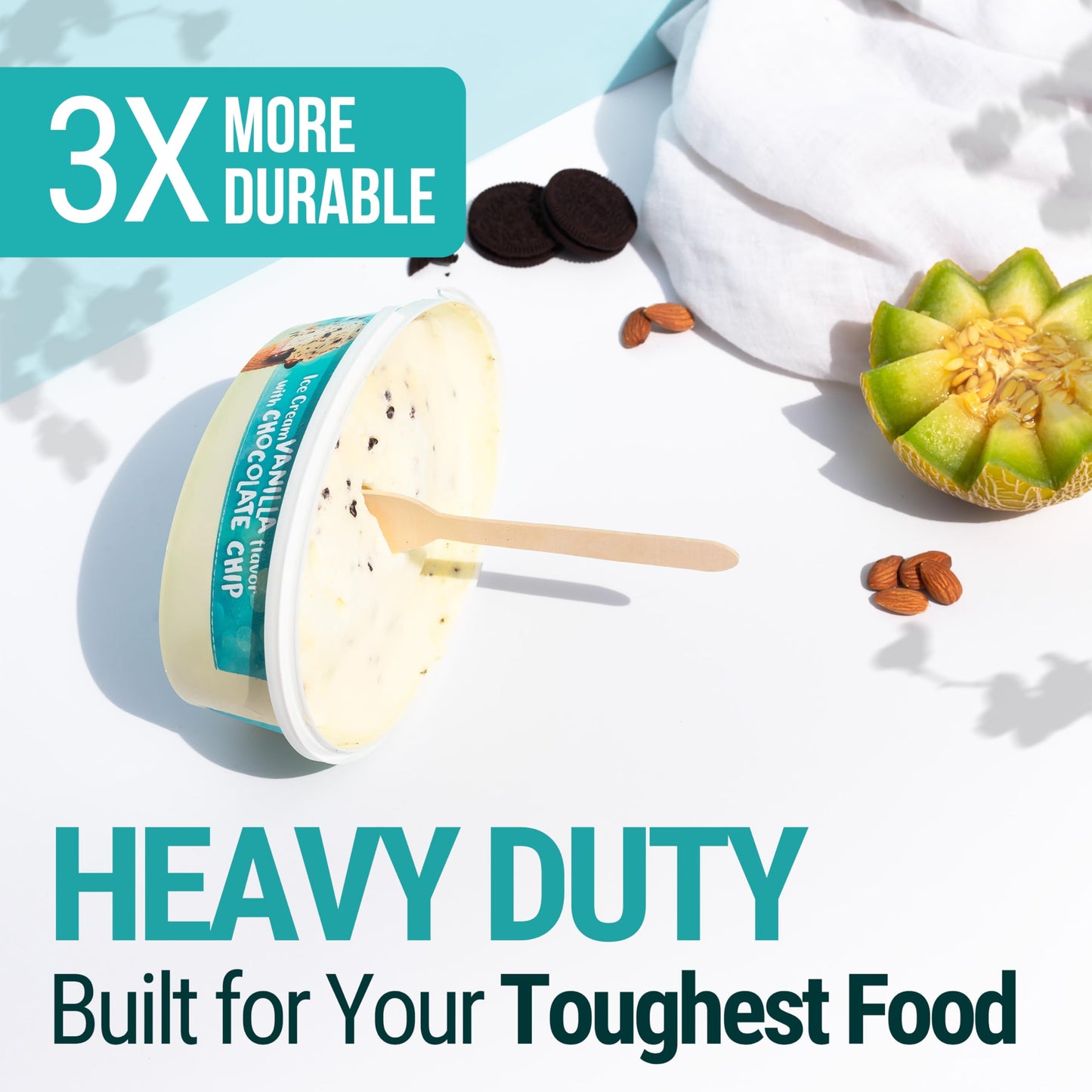 EarthClusive Disposable Wooden Spoons For Eating - 300pcs - Heavy Duty & Plastic Free - Our Guilt-Free FSC Certified Wood Protects Forests - A Great Alternative to Bamboo Spoons Disposable.