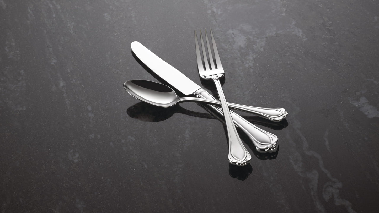Lenox Silverware Set For 12, Alcott 89-Piece Flatware Set with Serving Utensils, Service For 12, 18/10 Stainless Steel, Mirror Finish, Dishwasher Safe, Knives Spoons and Forks (Silver, 89 Piece)