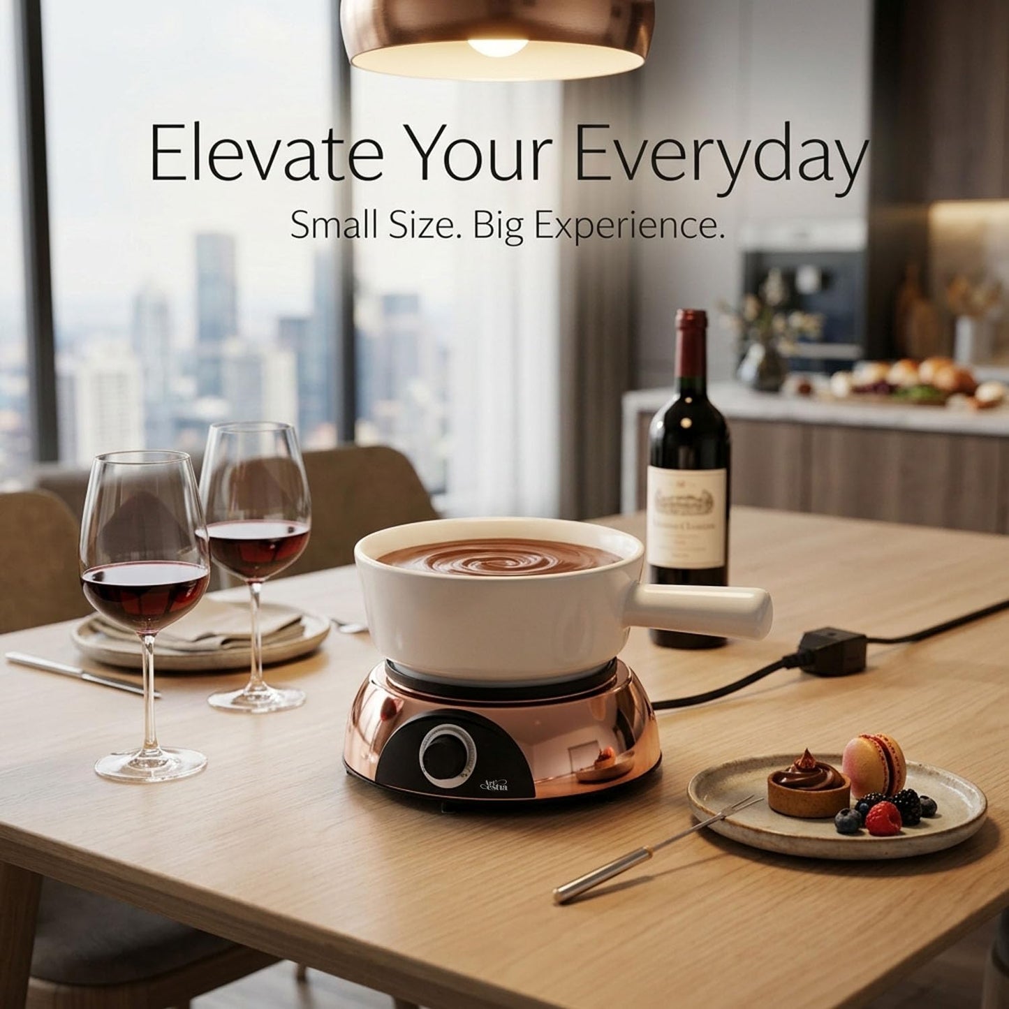 Artestia Electric Dip Warmer & Fondue Pot with Adjustable Temperature – Multi-Purpose Cheese Dip, Queso, Nacho Cheese Sauce, Gravy, Broth Fondue & Hot Fudge Warmer for Parties, White