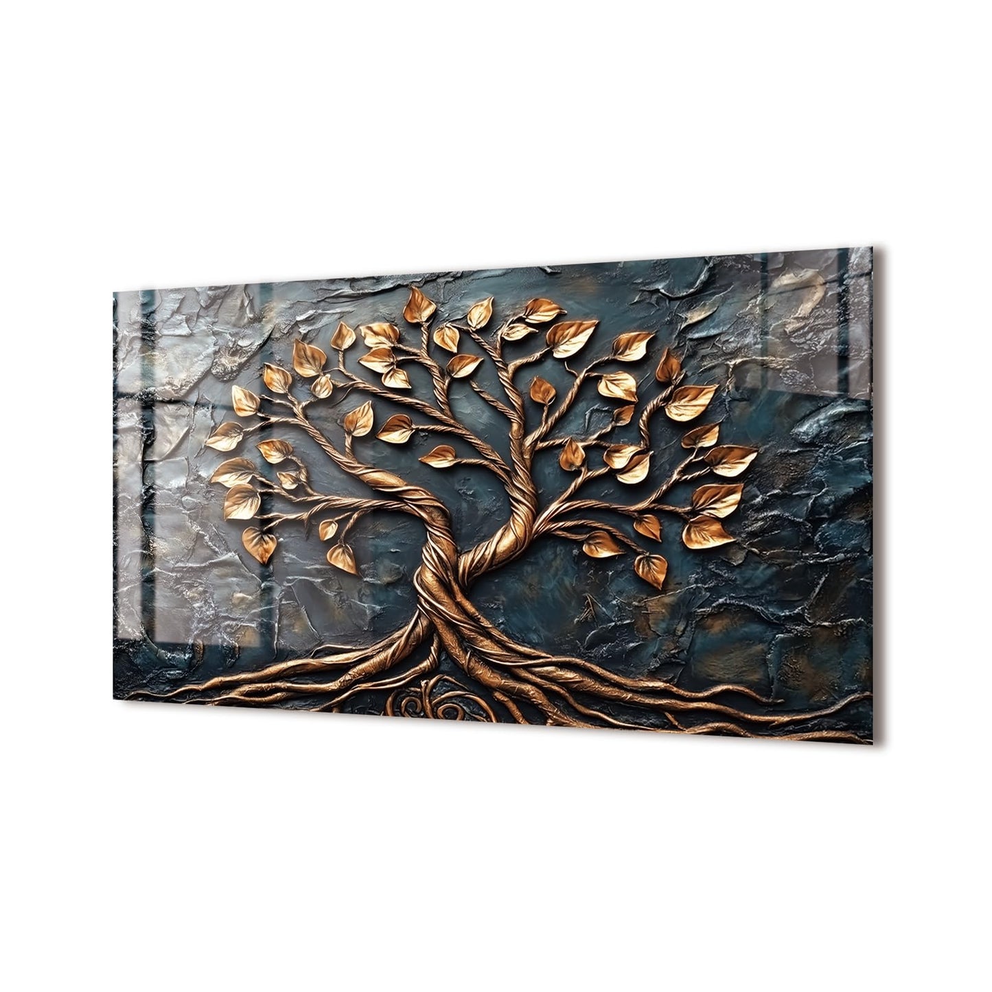 fzxwyishu Tempered Glass Backsplash for Kitchen,Stove Splashback Protector Tree of Life Design | Heat-Resistant Splash Board, Kitchen Wall Decoration (grey, 30"x16"(76.2x40.64cm))