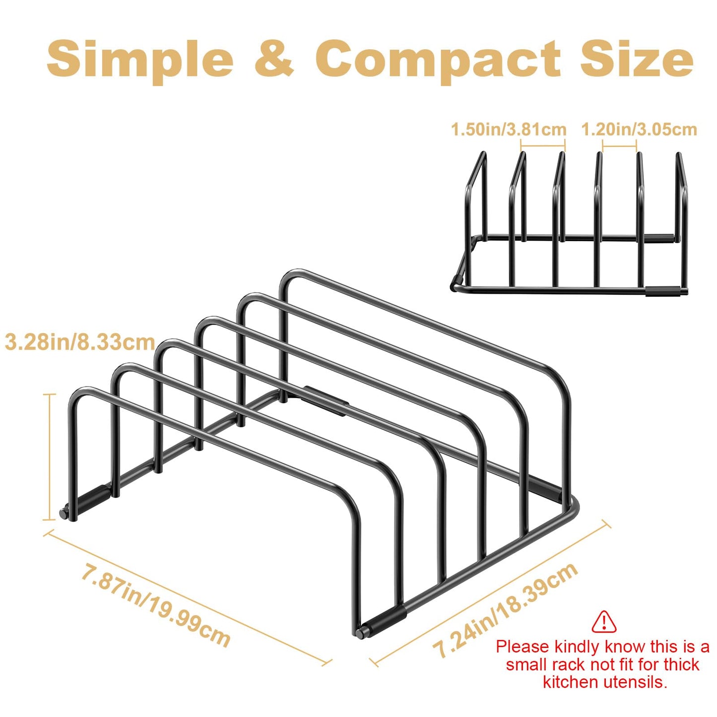 Fikoksol Cutting Board Organizer and Baking Sheet Rack, 1-Pack Black Heavy Duty Metal Cookie Sheet Organizer for Cutting Board Storage & Plate Holder for Cabinet, Tray Dividers for Cabinets