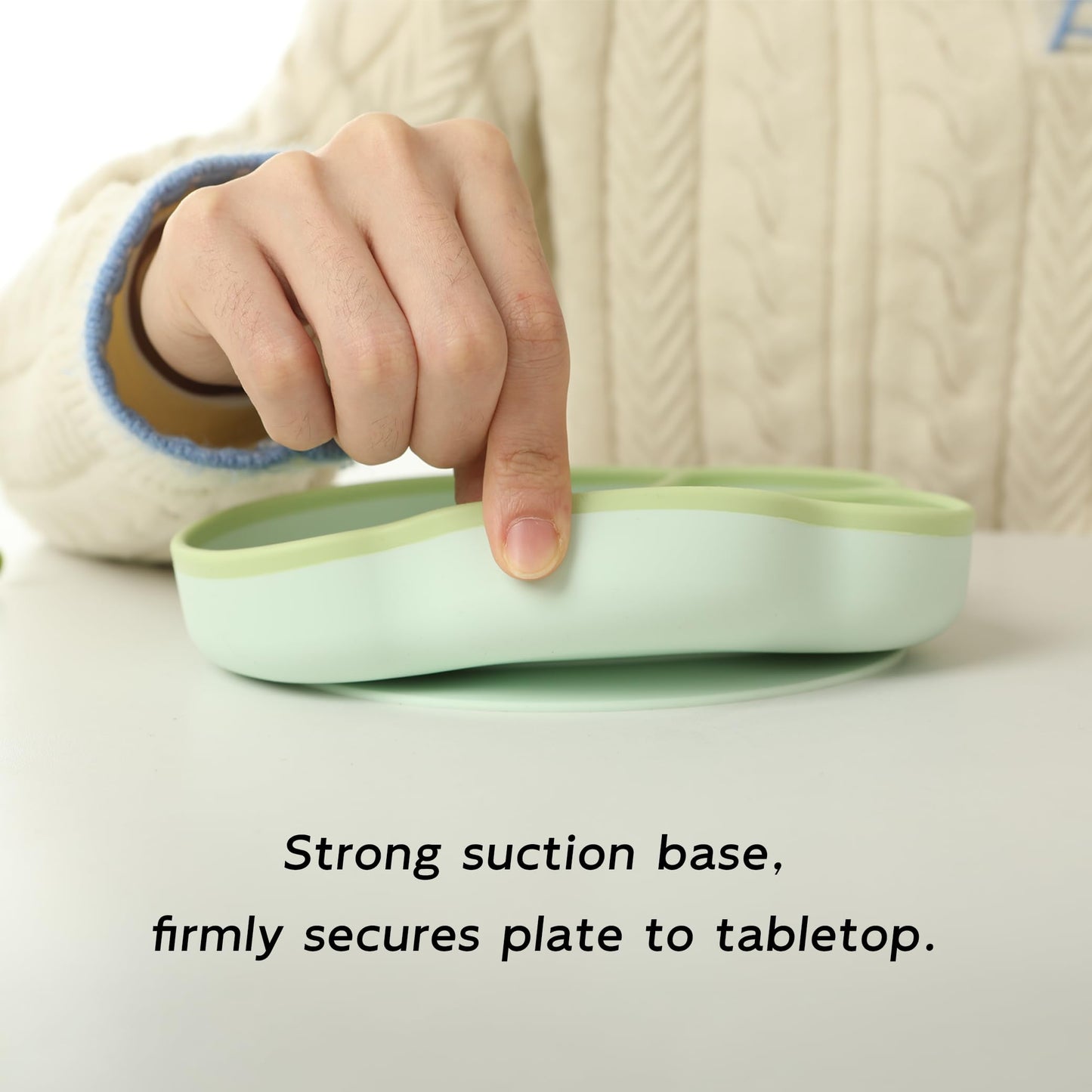 dwoo Baby Silicone Suction Plates for Toddler, Divided Self-Feeding Plate Set with 316 Stainless Steel Spoon & Fork, Dust Cover & Straw, Baby Led Weaning Supplies (Lion Design)