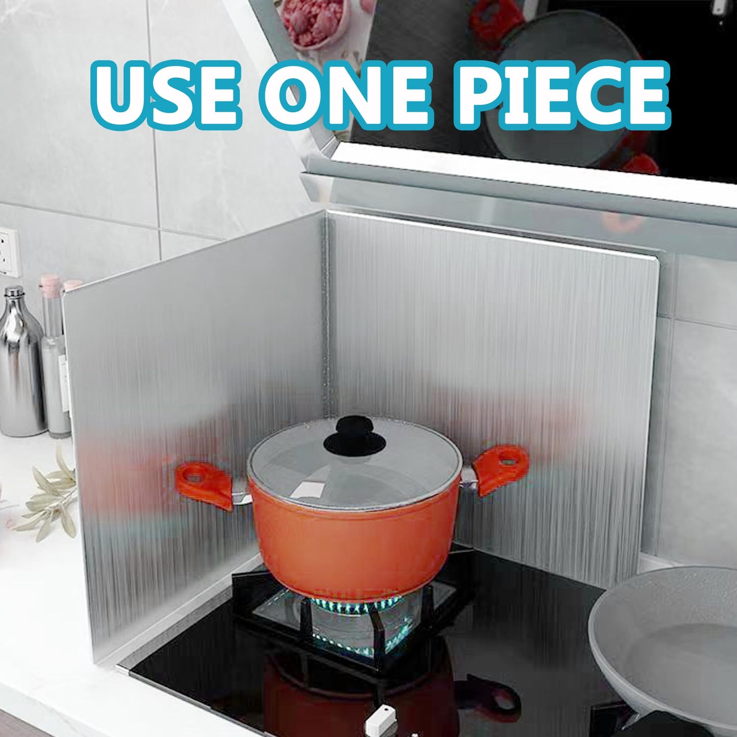 2 PCS Stove Grease Oil Splatter Guard | Range Backsplash Splatter Guard for Wall | 2 Sided Foldable Splash Shield Metal Panel Protector for Cooking, Stainless Steel, 18.1 X 15.7 X 15.7 Inches