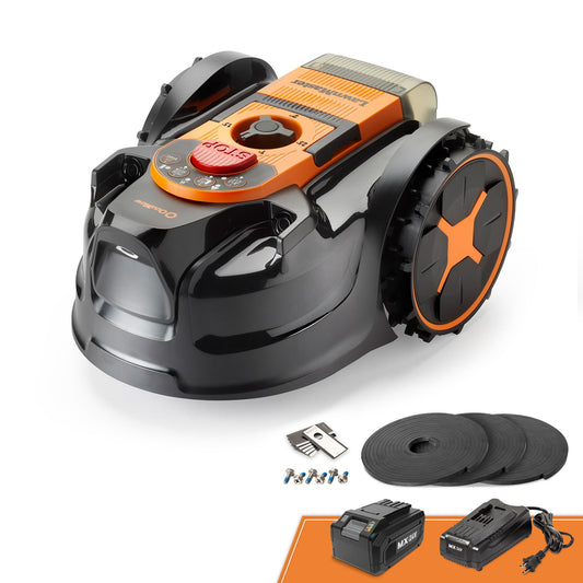 LawnMaster OcuMow 400 Series Robot Lawn Mower with Optical Navigation & Systematic Cutting – VBRM601YCM AD