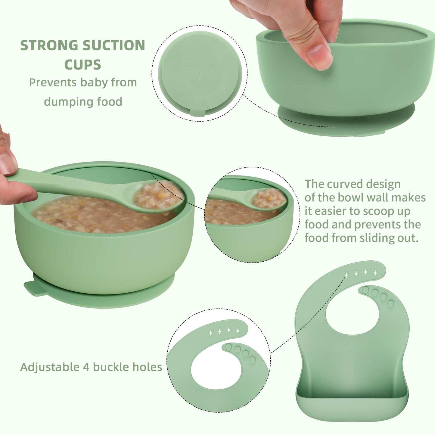 13 Pack Silicone Baby Feeding Set, BPA-Free Baby LED Weaning Supplies, Include Suction Plates, Bowls, Silicone and Stainless Steels Fork & Spoon, First Stage Infant Food Eating Utensils - 6+ Months