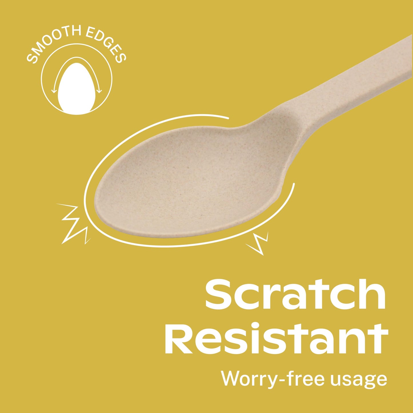 CORAL Light Brown 100% Compostable Spoons - 120 Heavy Duty No Plastic Spoons (6.5 inch) - Break Resistant with Smooth Edges, Ocean Friendly Alternative to Plastic Utensils - Biodegradable & Disposable