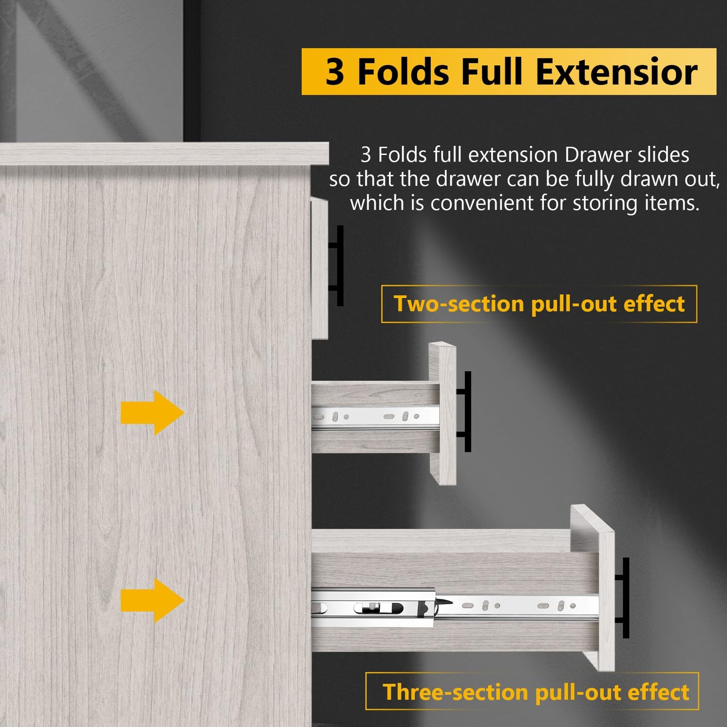 20 inch Ball Bearing Drawer Slides 6 Pairs (12pcs) - 100LB Capacity, Full Extension Side Mount Slides for Kitchen Cabinets, Wardrobes, Office Furniture (Silver 20inch)