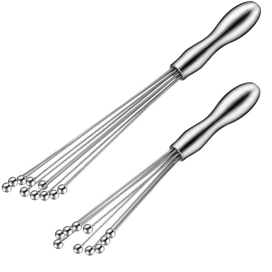 Patelai 2 Pieces Ball Whisk Set 10-Inch and 12-Inch Stainless Steel Ball Whisk Wire Egg Whisks for Cooking, Blending, Whisking, Beating, Stirring(10 Inch, 12 Inch)