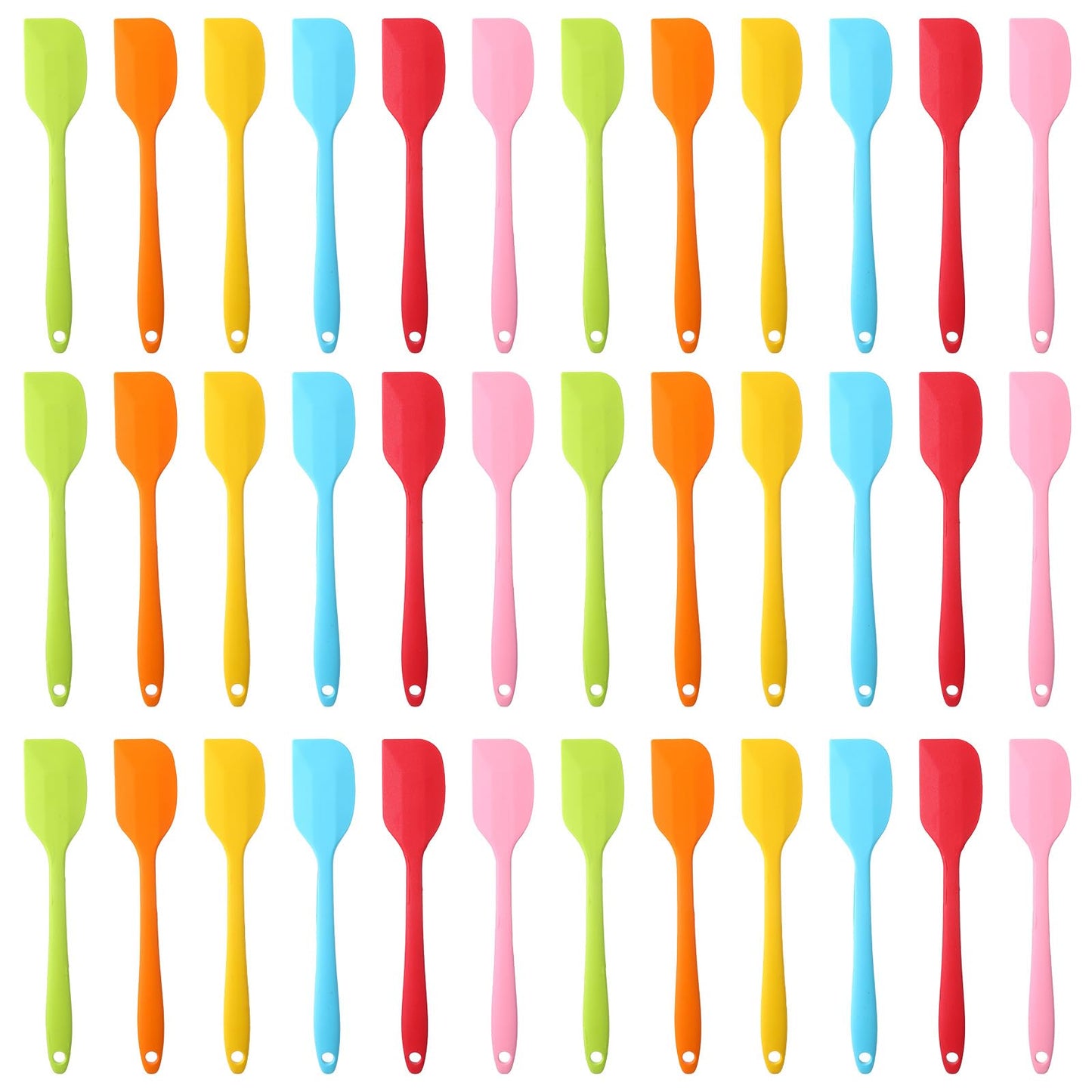 Mini Silicone Spatula - 36Pcs Mini Spatulas for Kitchen Use, 8.3 Inch Small Heat-Resistant Silicone Scrapers, Multicolor Non-Stick Flexible Baking Tools (6 Colors)