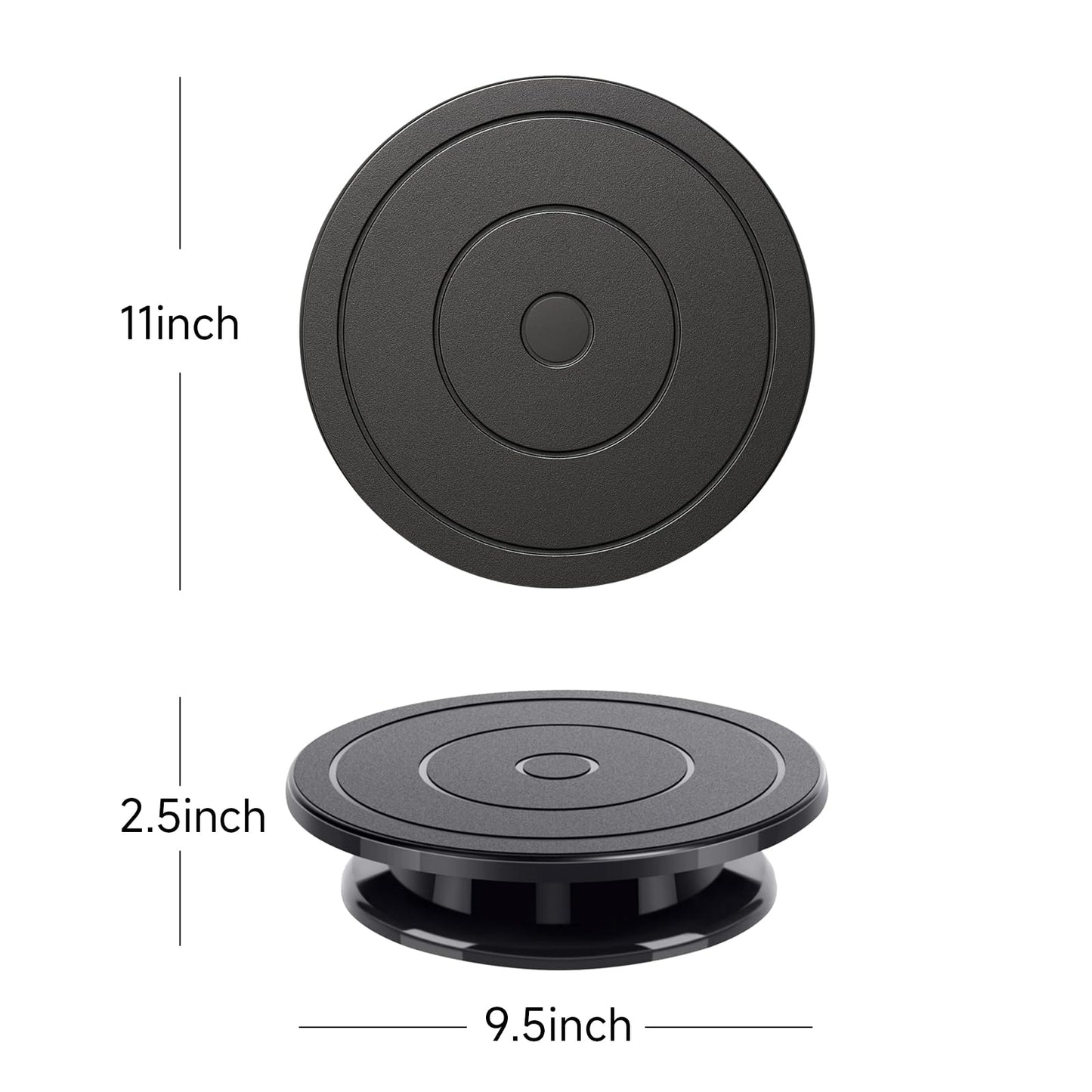 11 Inch Rotate Turntable, Revolving Cake Turntable, Cake Spinner Stand for Decorating, Display,Bakin (Black)