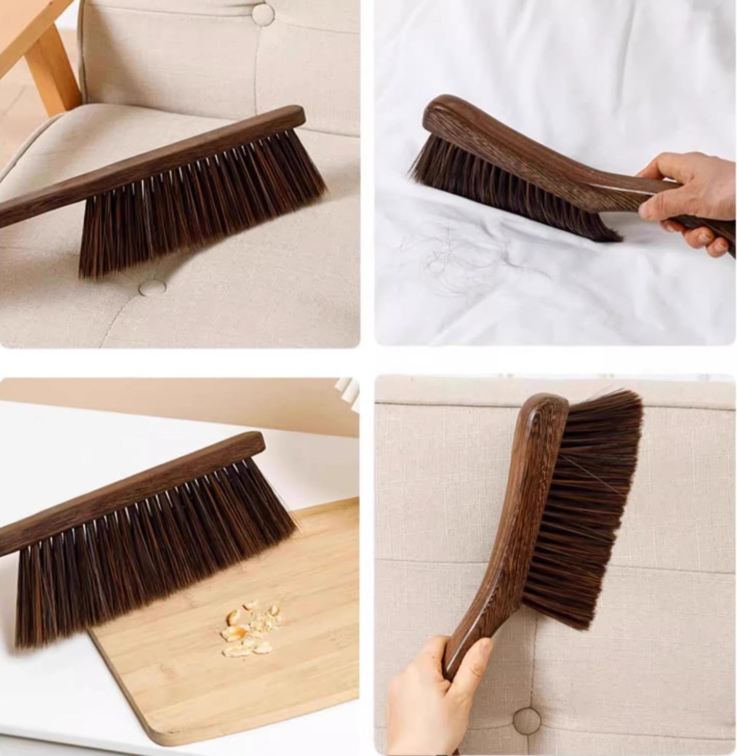 Wooden Hand Broom Brush Whisk Soft Bristle Cleaning Brush for Indoor & Outdoor Use Car Porch Debris Halloween Dust Dirt Driveways Sidewalks