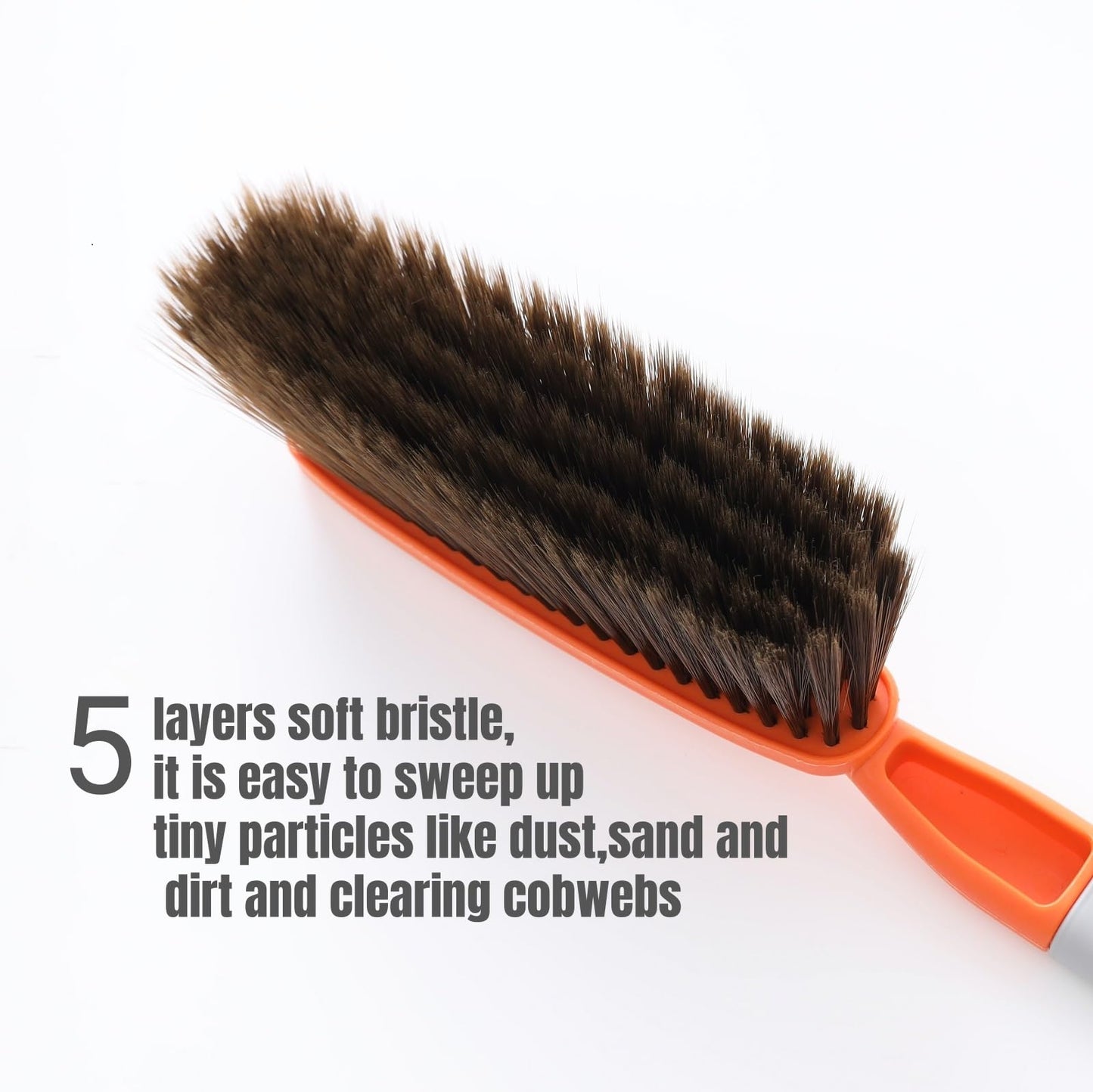 Kagyuan 3 Pack 15" Hand Broom Brush,Soft Bristle Cleaning Brush,Crumb Debris Sweeping Brush,Dusting Brush,Comfort for Bed Car Couch Desk Sofa Furniture Clothes,Small Particles Hair Remover(3color)