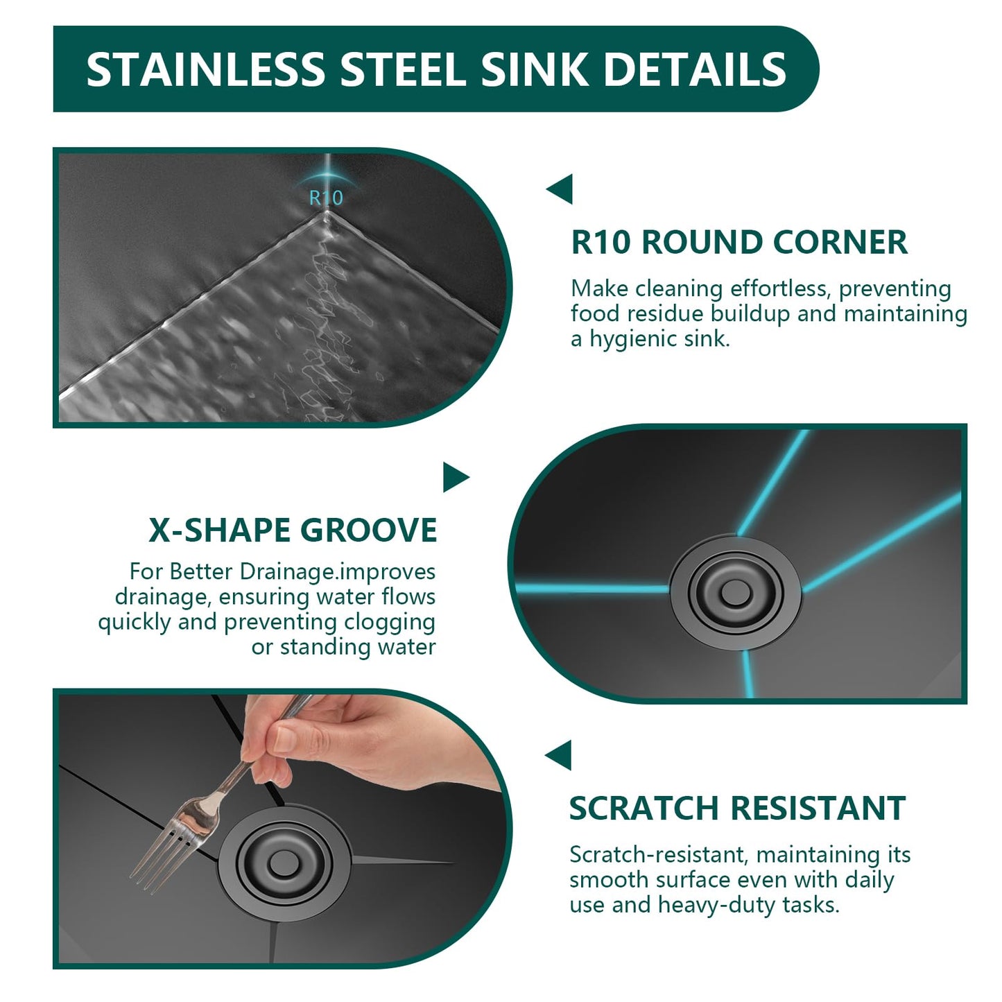 Stainless Steel Kitchen Sink with Faucet: 30-Inch Drop In Single Bowl Farmhouse Workstation Sink - Noise Reducing Design & Accessories Included (Black, 3018)