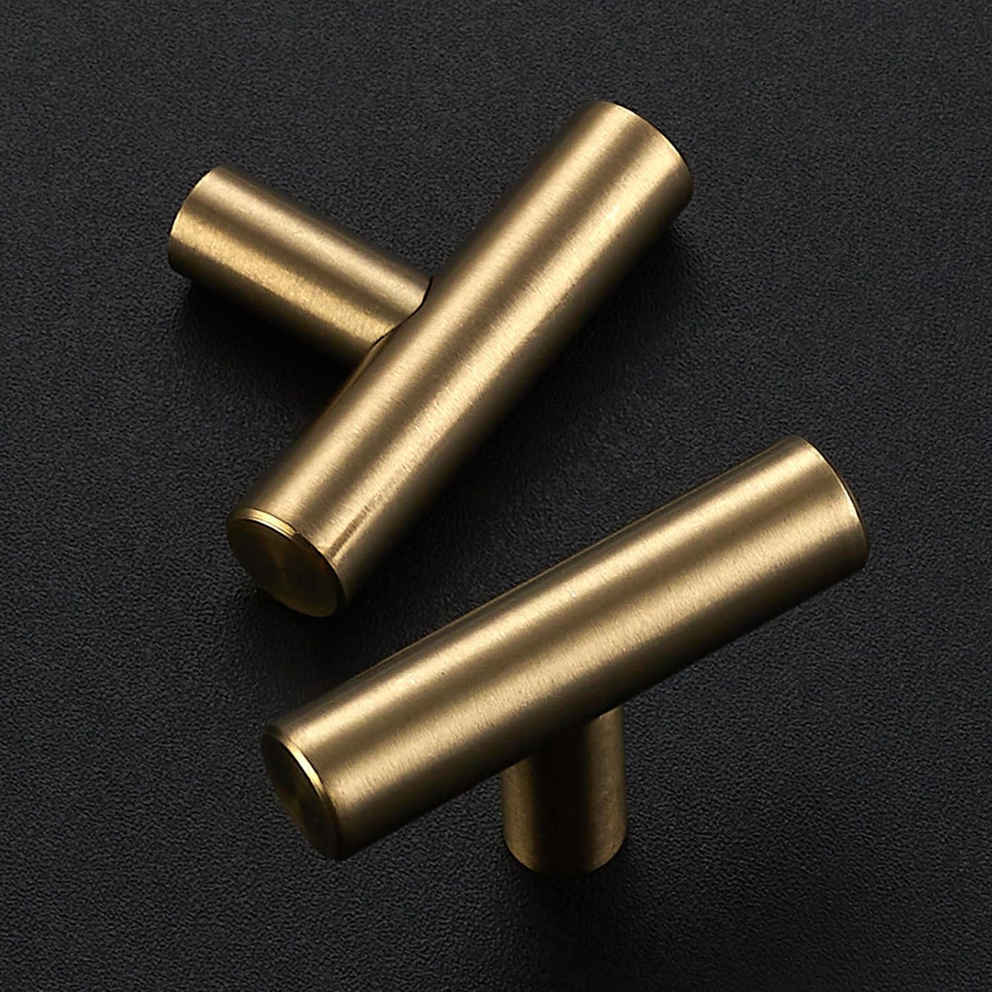 Ravinte 5 Pack Kitchen Cabinet Handles Champagne Bronze Single Hole Stainless Steel Pulls for Dresser Drawer Cupboard Handles with Screwdriver, 2 Inch Length