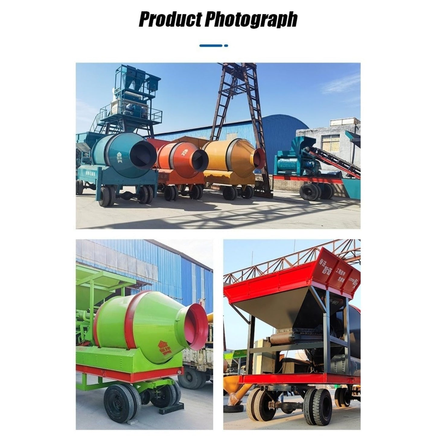Mobile Aggregate Batching Plant, Portable Cement Mixing Station with Control System and Discharge Structure, Compact Concrete Mixer Unit