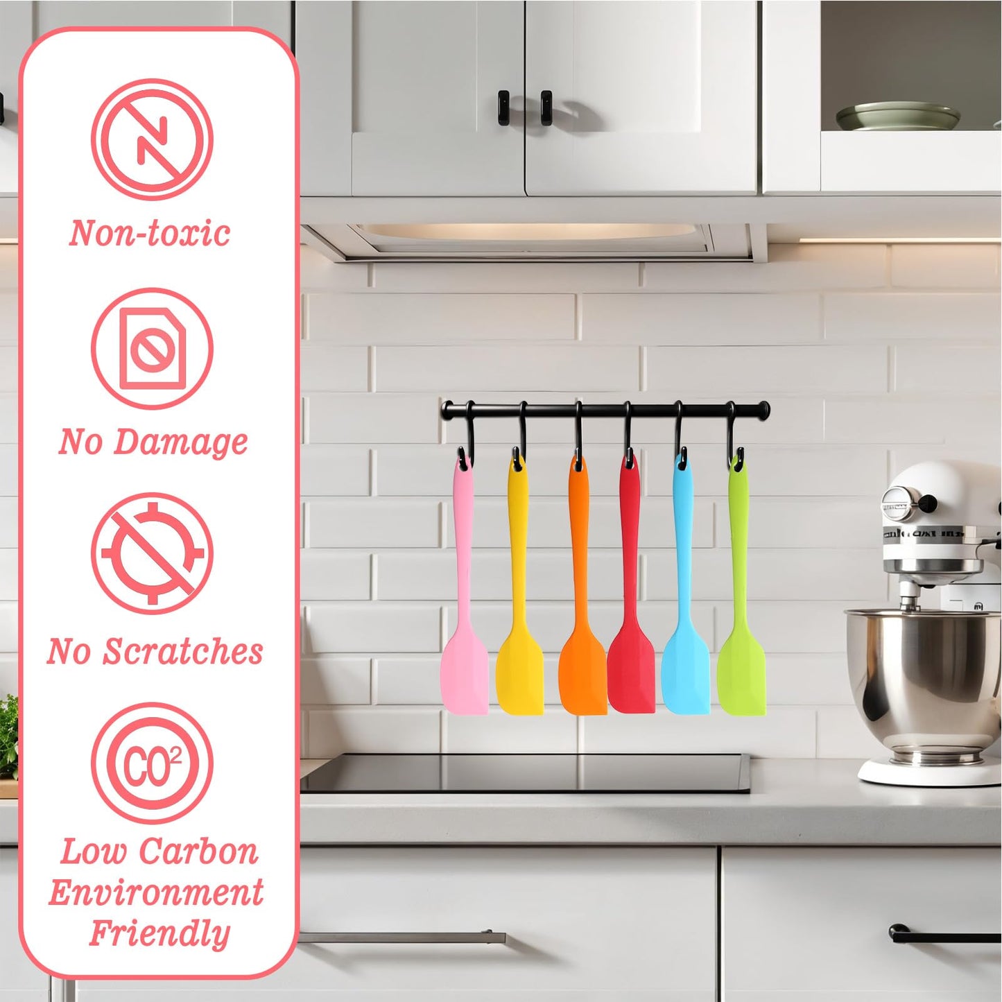Mini Silicone Spatula - 36Pcs Mini Spatulas for Kitchen Use, 8.3 Inch Small Heat-Resistant Silicone Scrapers, Multicolor Non-Stick Flexible Baking Tools (6 Colors)