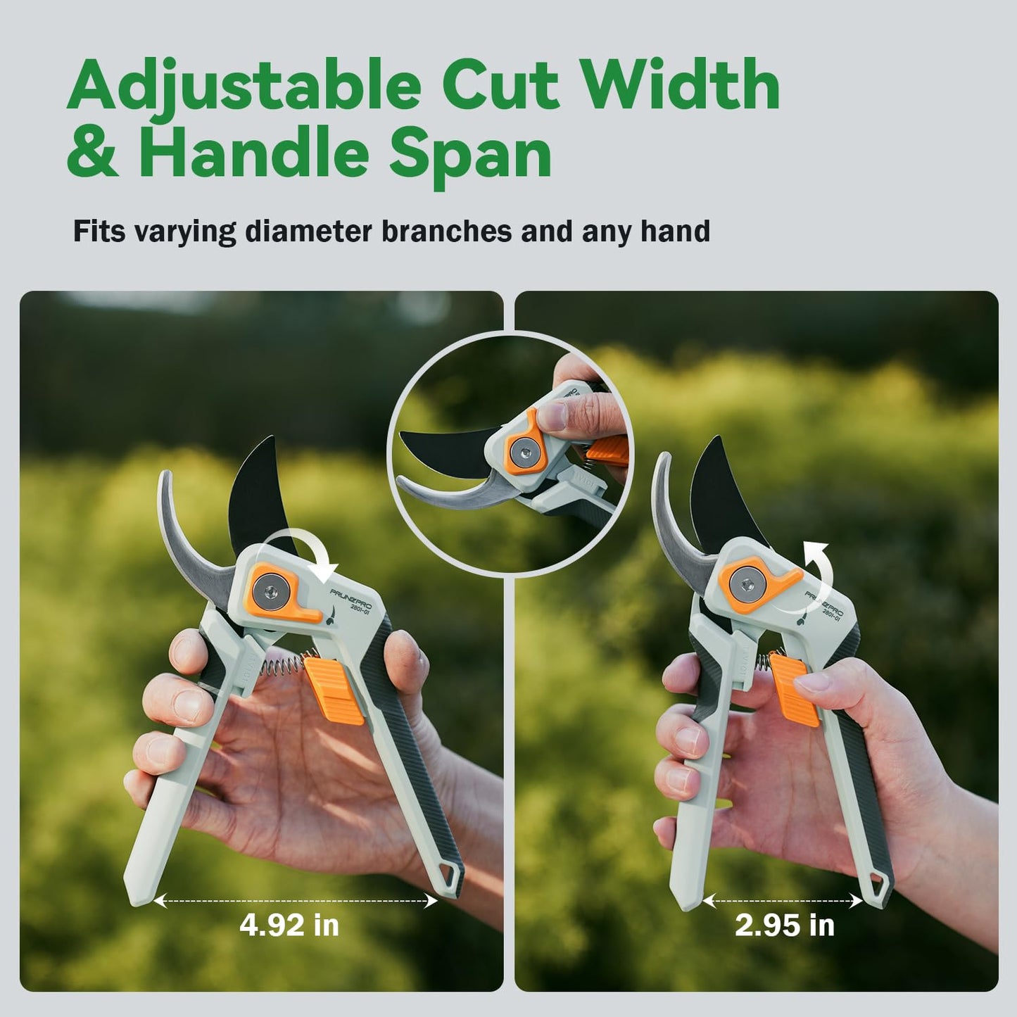 PrunePro Pruning Shears for Gardening Professional Bypass Hand Pruner Up to 1 Inch Cut Capacity Sharp Stainless Steel Blade Garden Scissors Plant Flower Garden Clipper 1 Pack