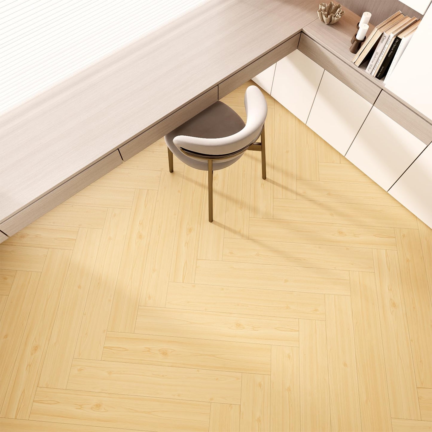 54 Sq. Ft Floor Tiles Peel and Stick Vinyl Floor 36 x 6 inch Luxury Self Adhesive Waterproof Flooring Planks DIY for Kitchen, Living Room, Shops, RV, Wood Look Plank, 36-Pack, Light Brown